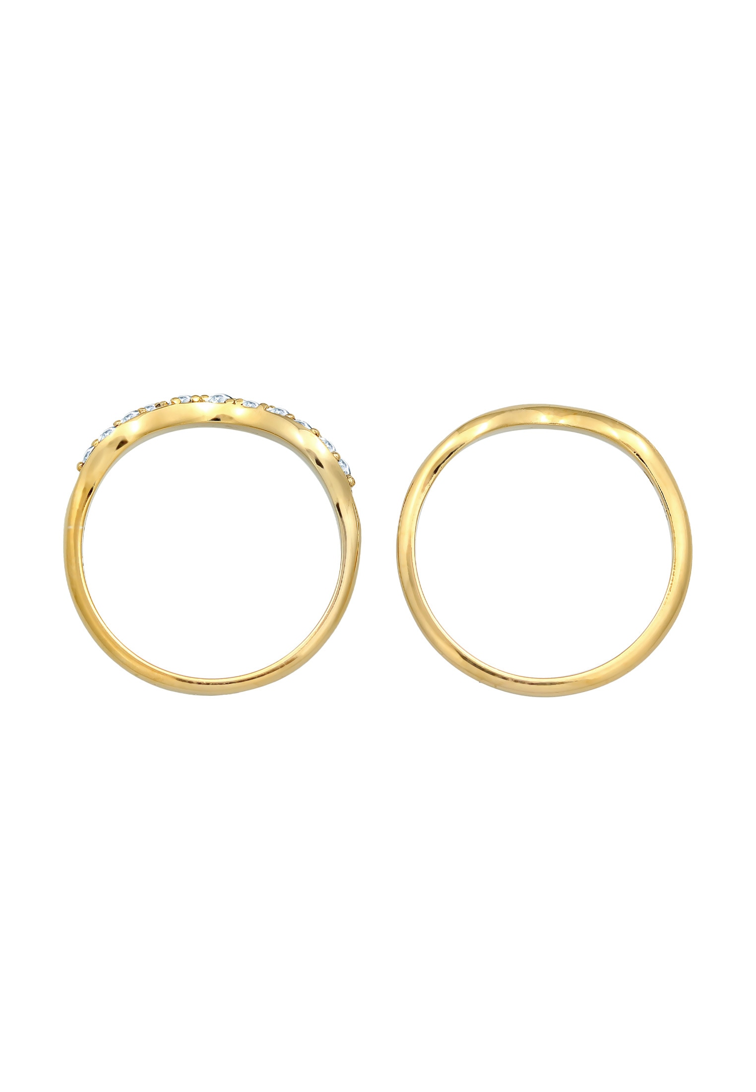 Elli Ring-Set »Ring Stapelring Swing Kristalle (2-tlg.) 925 Silber«
