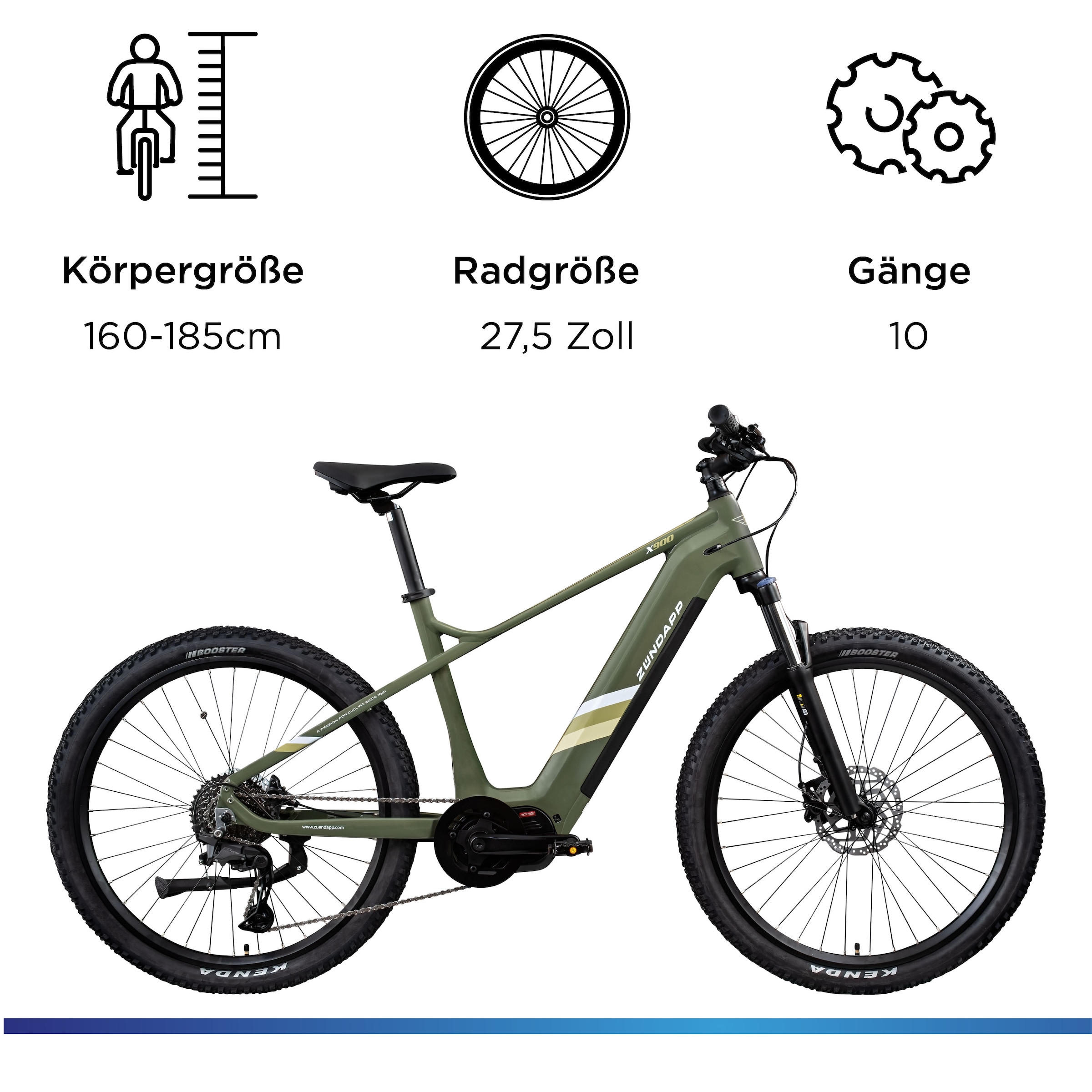 Zündapp »X900« 10 Gang Shimano Cues U6020 SGS Schaltwerk Kettenschaltung Mittelmotor 250 W Pedelec, Elektrofahrrad für Damen und Herren, MTB