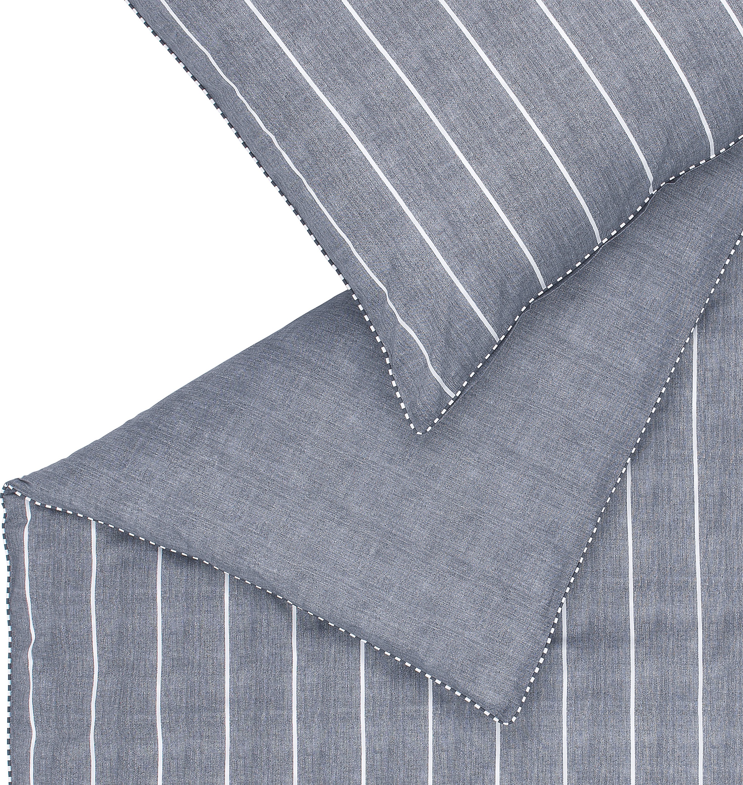 Esprit Bettwäsche »Harp Stripe«, (2 tlg.), in Renforce Qualität, 100% Baumwolle (BCI Better Cotton Initiative), Bett- und Kopfkissenbezug mit Reißverschluss, Winter- und Sommerbettwäsche