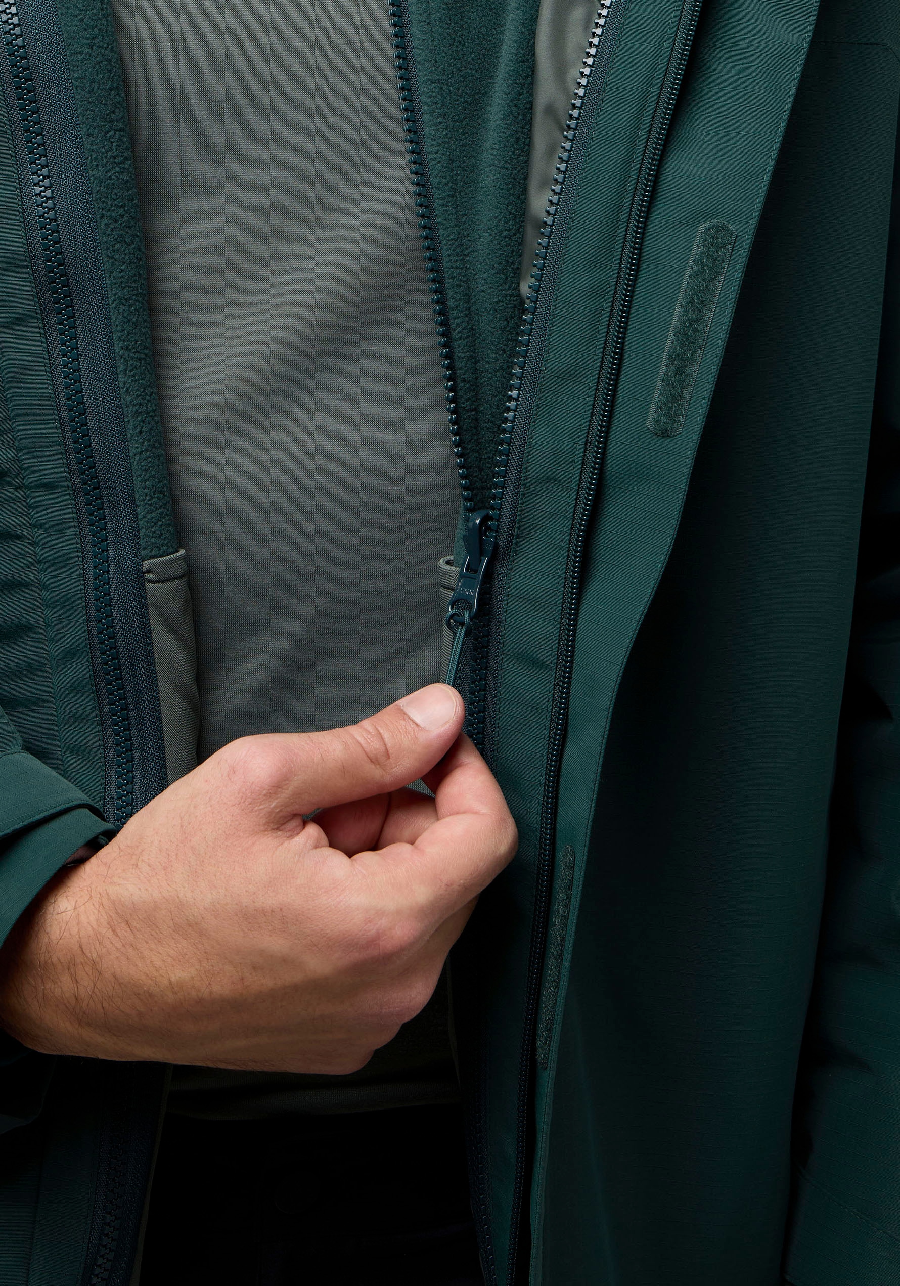 Jack Wolfskin 3-in-1-Funktionsjacke »ALTENBERG 3IN1«, mit Kapuze, 3in1, wasserabweisend, Übergangsjacke