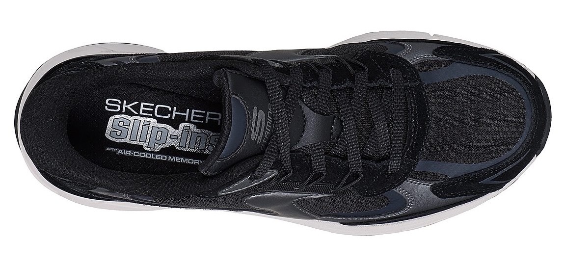 Skechers Slip-On Sneaker »STAMINA SPORT«, Retro Sneaker, Schnürschuh mit Metallic-Besätzen
