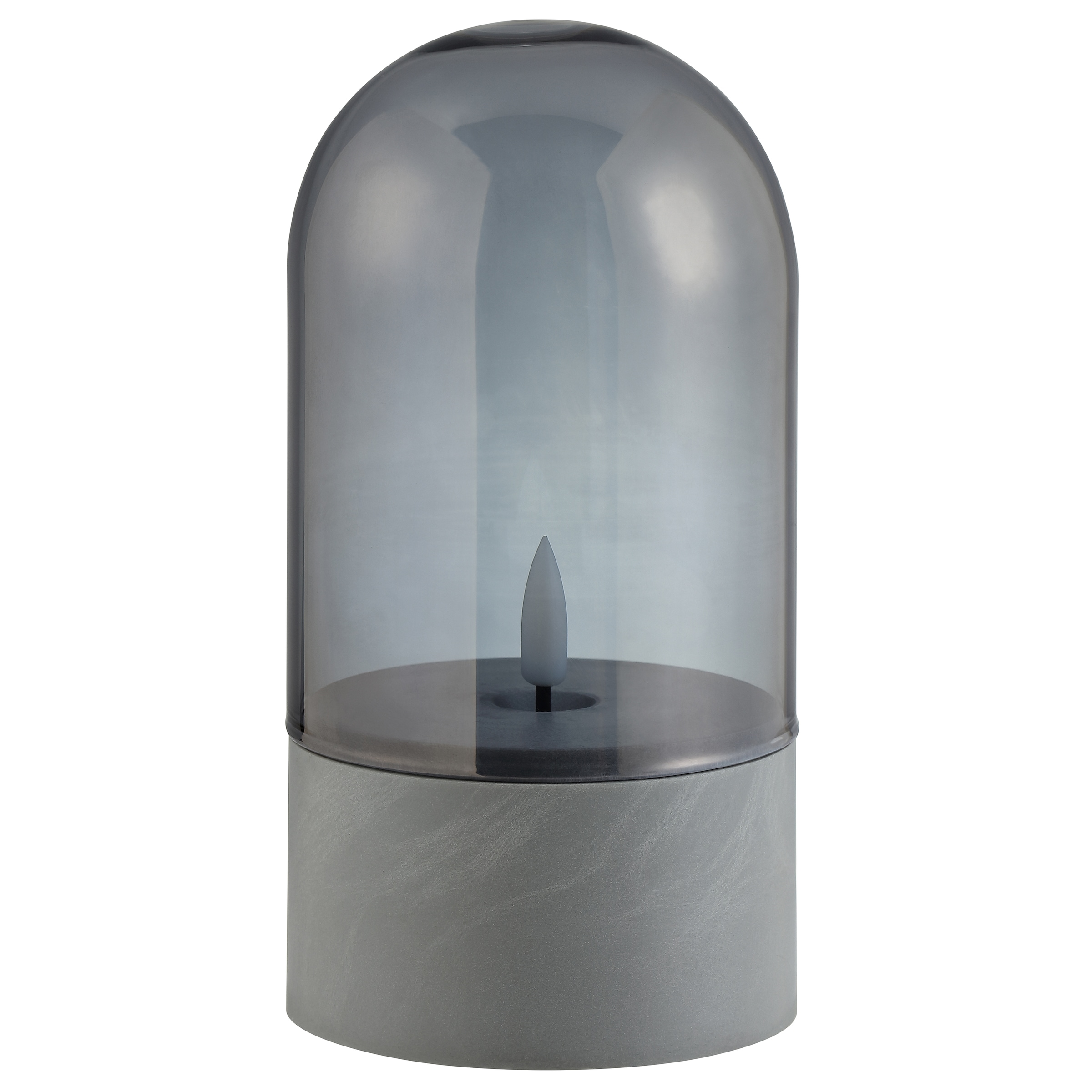 Brilliant LED Tischleuchte »Illusion mit Batterie (exkl.)« LED-Modul 2 Stk. LED-Kerzen Tischleuchten 2er-Set, 16x8 cm, Rauchglas, 2500 K, grau