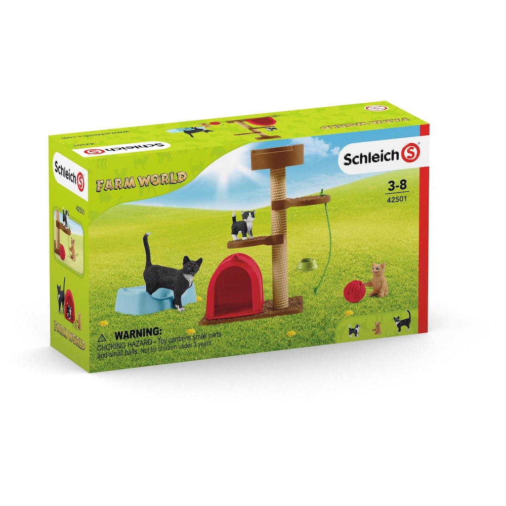 Schleich® Spielfigur »FARM WORLD, Spielspaß für niedliche Katzen (42501)«, (Set)