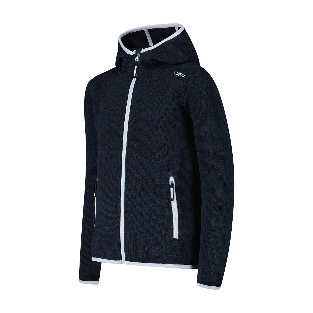 CMP Strickfleecejacke »KID G JACKET FIXED HOOD« mit Kapuze wärmende Strickfleecejacke aus Polyester, mit Kapuze und Kinnschutz