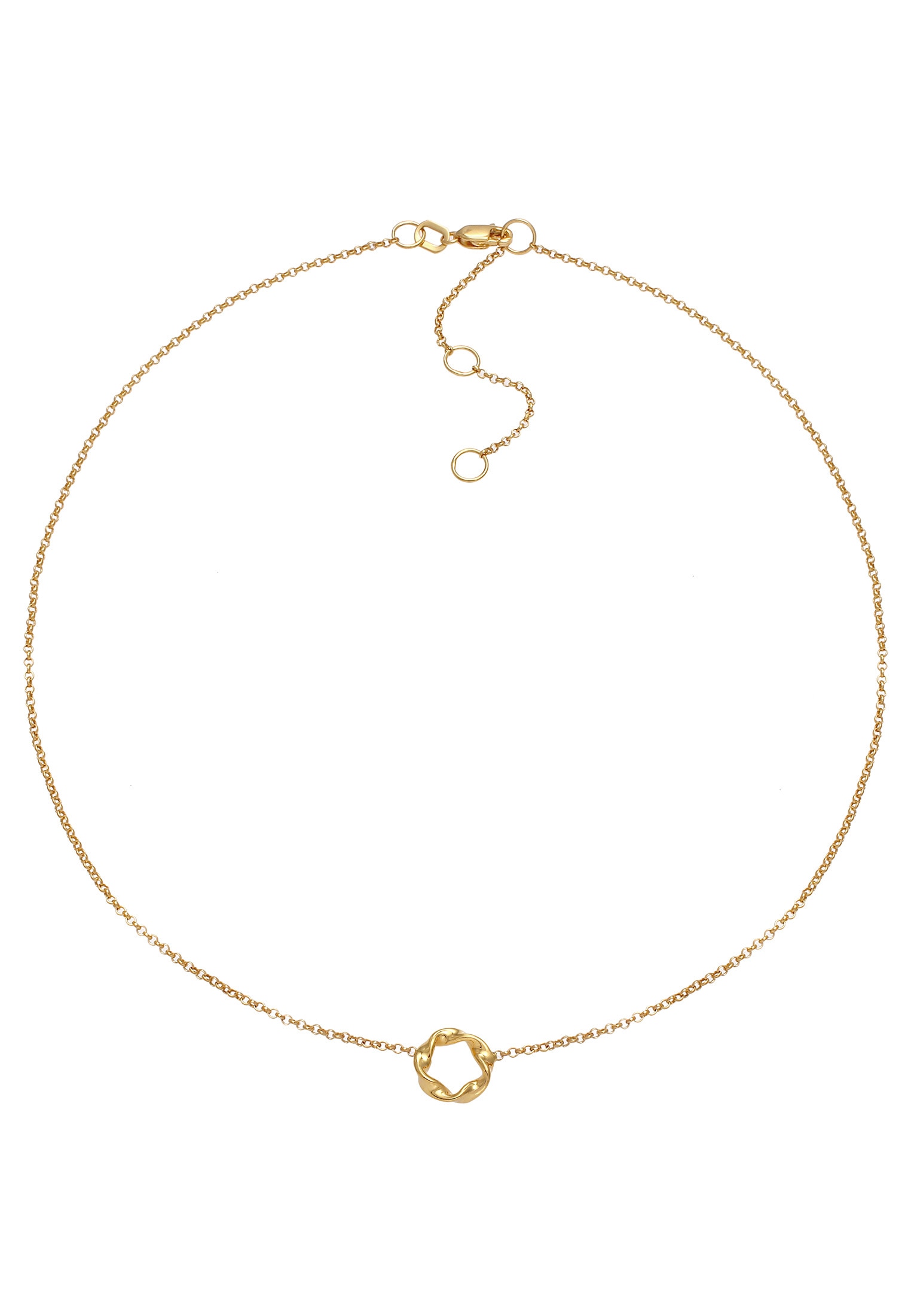 Elli Premium Choker »Halskette Choker Kreis Design Twisted 375 Gelbgold«