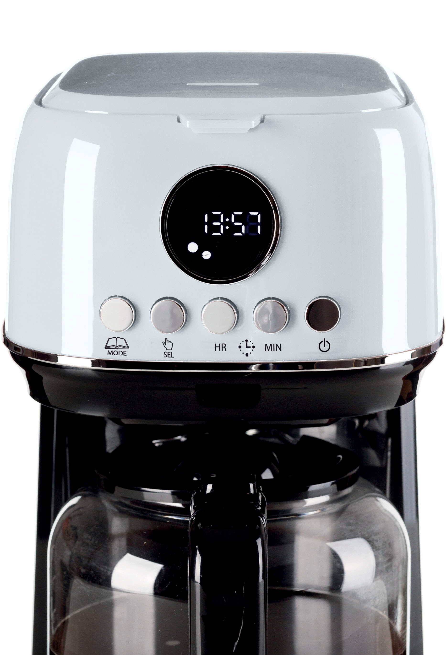 Ariete Filterkaffeemaschine »1396W Moderna weiß,1,5 L mit Timer, Programmwahl und Warmhaltefunktion«, Permanentfilter