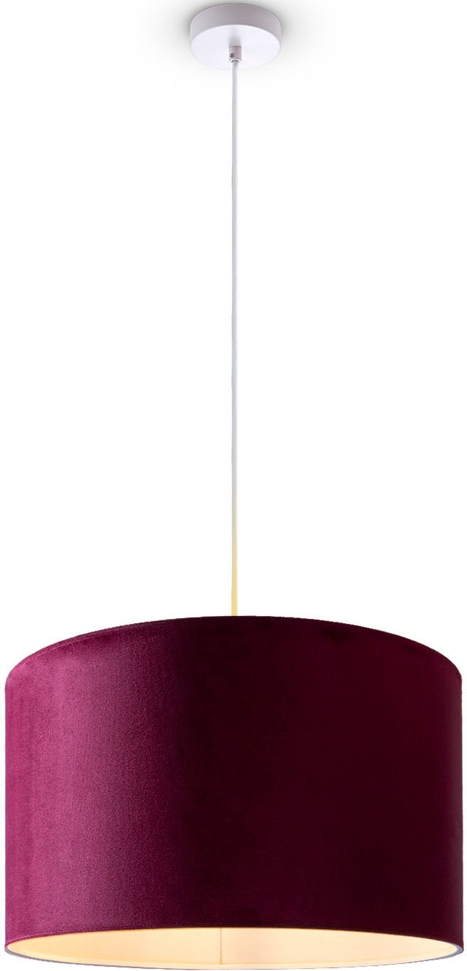Paco Home Pendelleuchte »Hugo uni Color« E27 Wohnzimmer Lampenschirm aus Velour Unifarben Deko E27 Kabel 1,5m