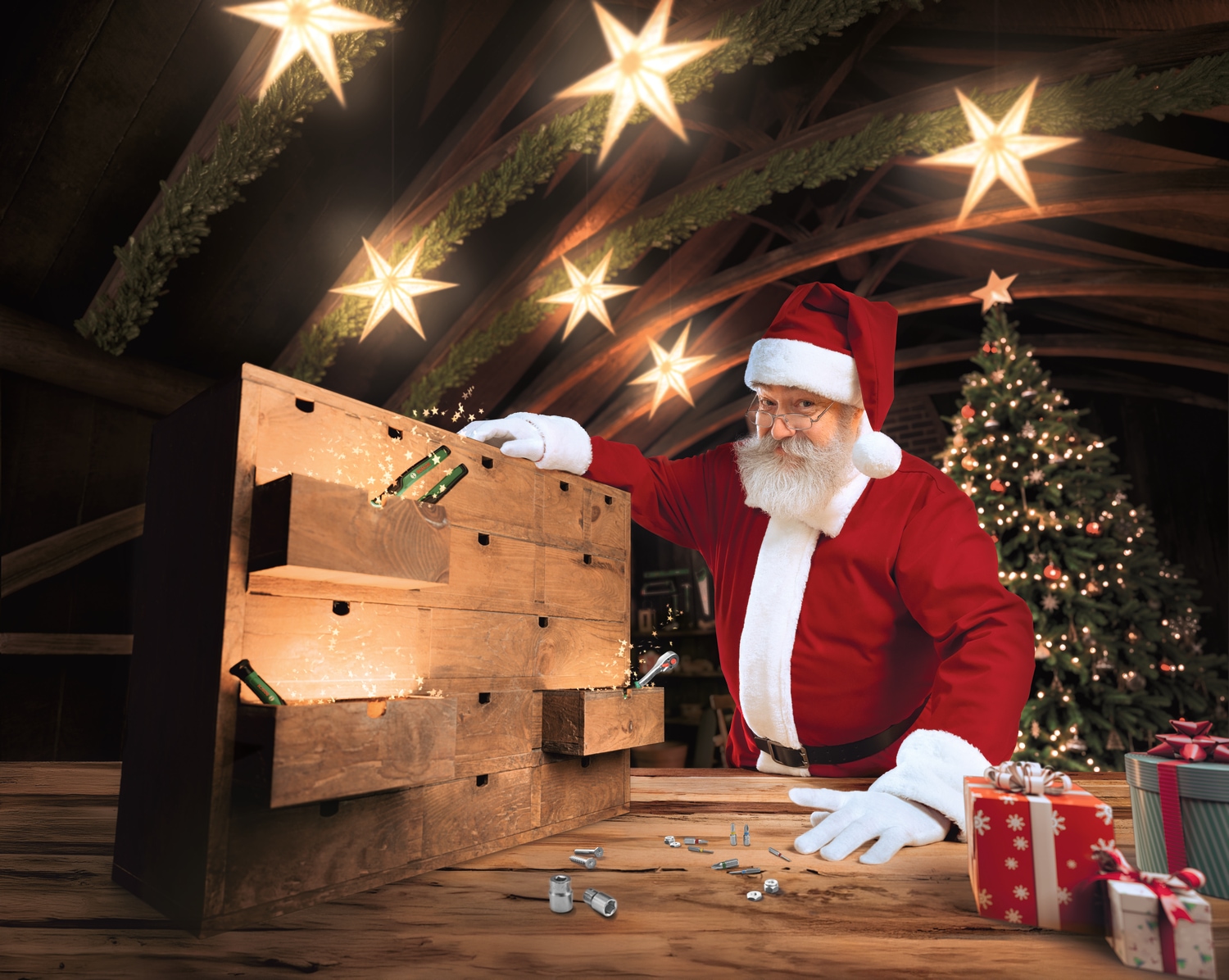 Bosch Home & Garden DIY-Adventskalender »DIY Handwerkzeuge Adventskalender 2026« für Erwachsene Werkzeugset in Tasche