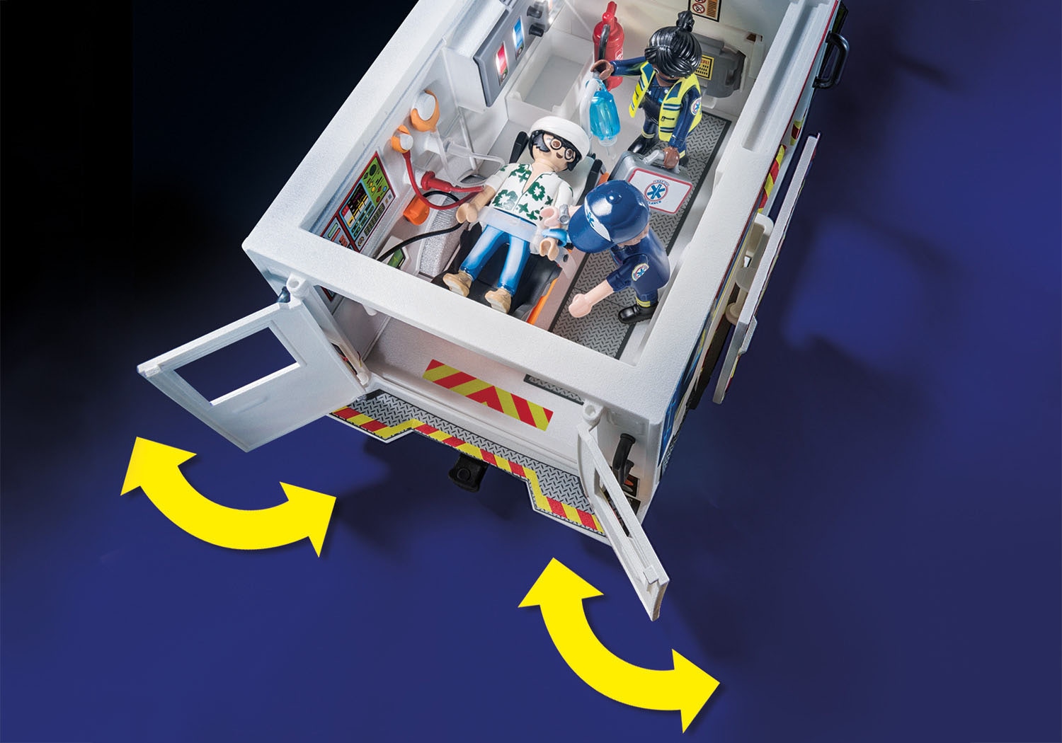 Playmobil® Konstruktions-Spielset »Rettungs-Fahrzeug: US Ambulance (70936), City Action«, (93 St.), mit Licht- und Soundeffekten, Made in Germany