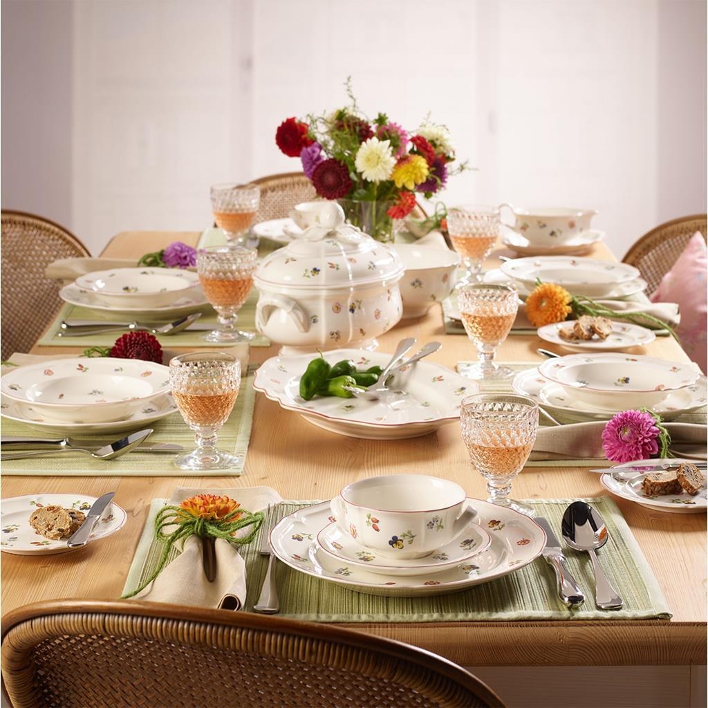 Villeroy & Boch Geschirr-Set »Teller-Set Petite Fleur 18er Set weiß« Spülmaschinengeeignet, Mikrowellengeeignet