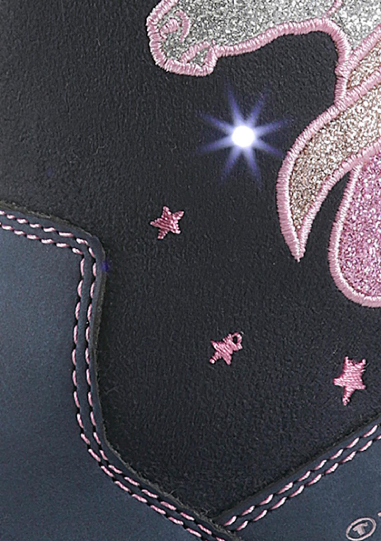 TOM TAILOR Winterstiefel »Blinkschuh«  Langschafttstiefel, Kinderstiefel mit blinkendem Einhornmotiv