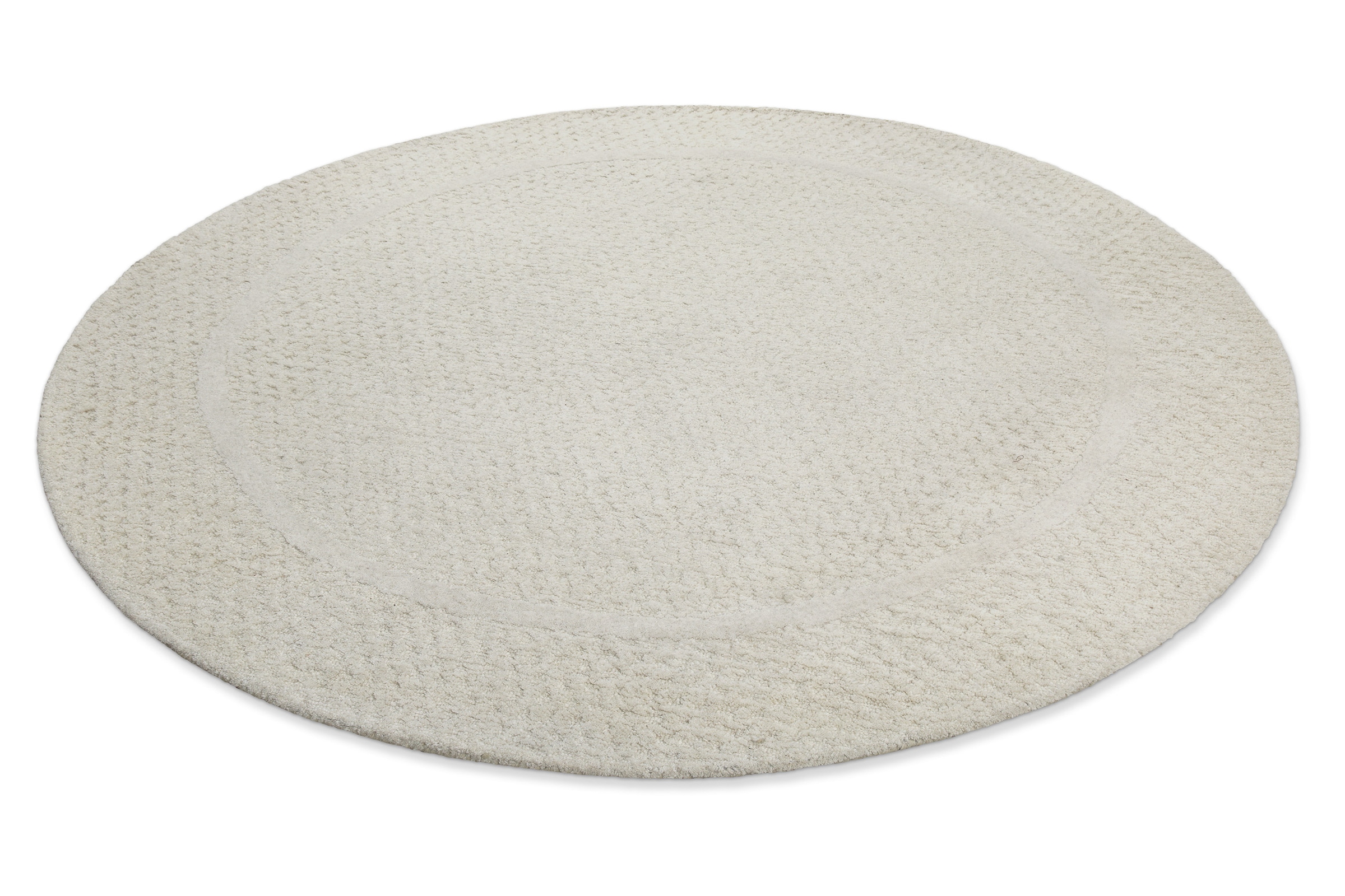 Wecon home Wollteppich »Hamptons THIRTYFIVE«, rund, 15 mm Höhe, Schurwolle, Kurzflor, Wohn- & Schlafzimmer, elegant, strukturiert