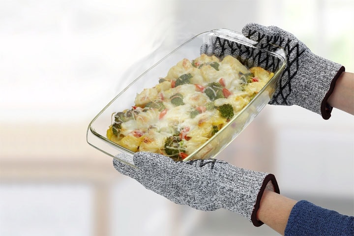 Maximex Grillhandschuhe »2in1«, (Set, 2 tlg.), Schnittschutzhandschuhe für Herren, hitzebeständige Küchenhandschuhe