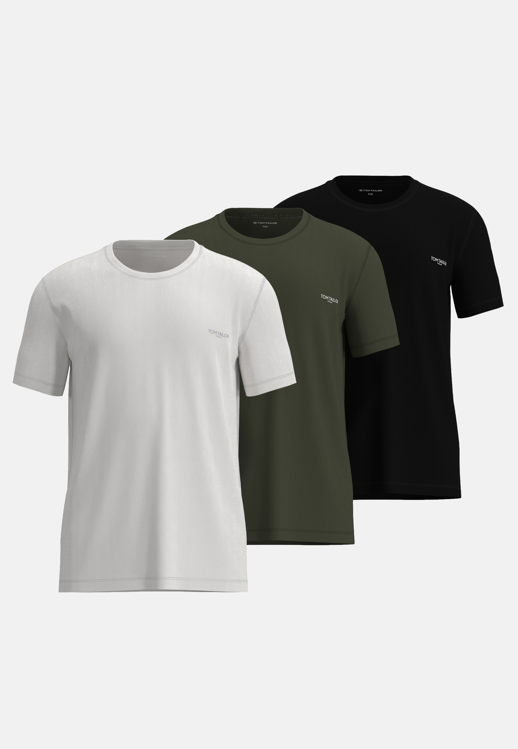TOM TAILOR T-Shirt 3er Pack,  lässiger Casual-Stil