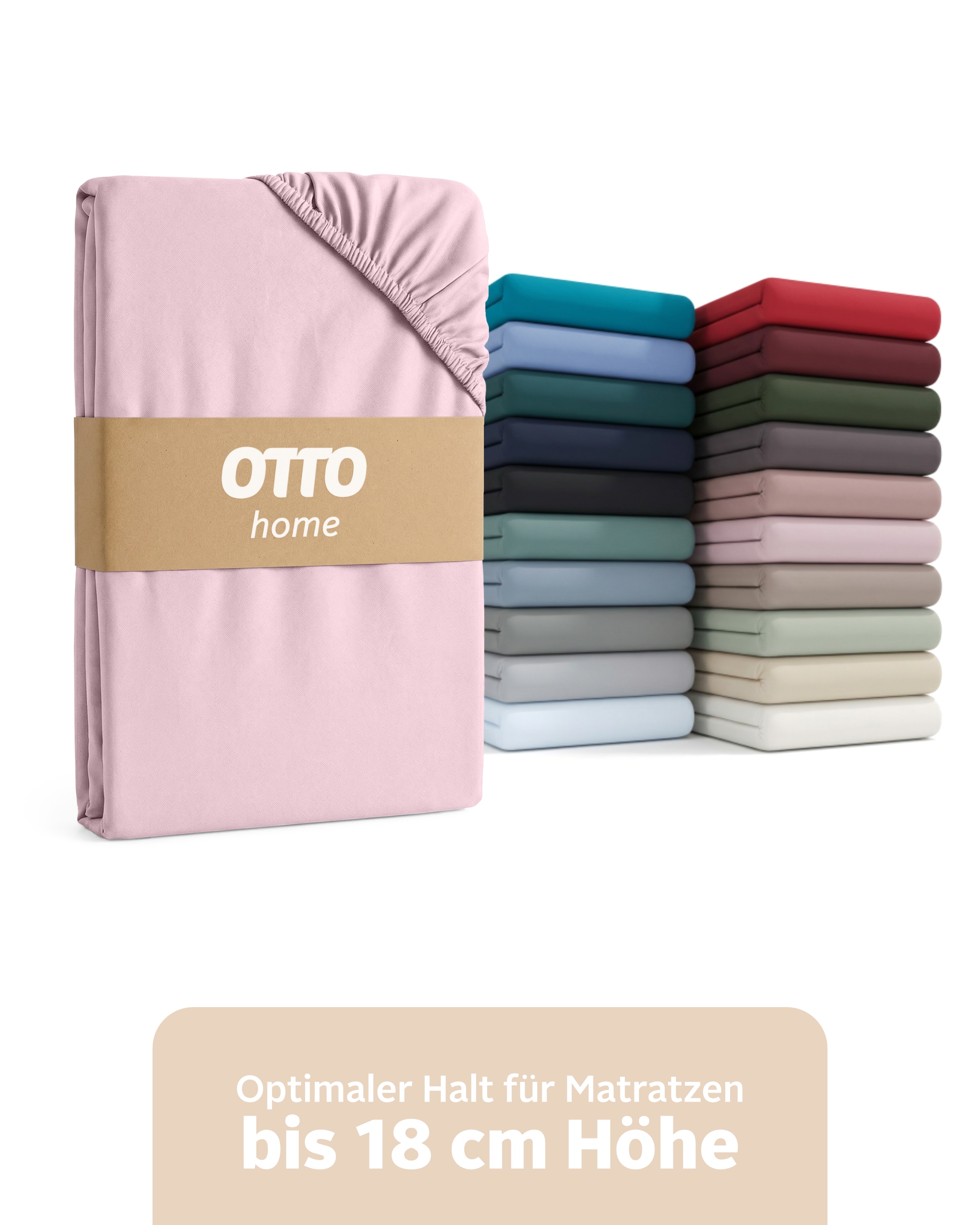 OTTO home Spannbettlaken "PHYSALIS in BASIC und PREMIUM Qualität, 100% Baumwolle" für Matratzen bis 18 cm Höhe, Bettlaken, Spannbetttuch, pflegeleicht