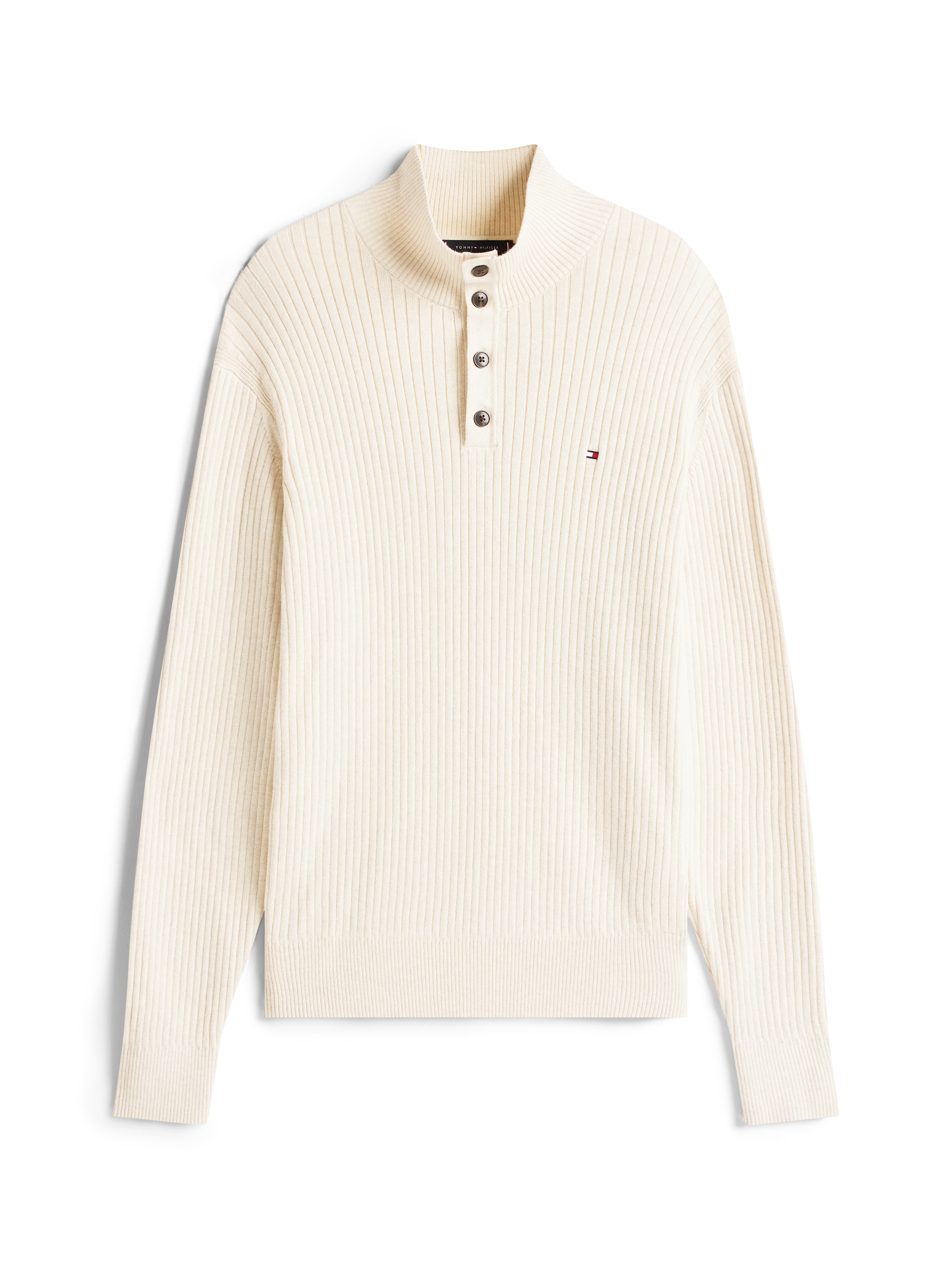 Tommy Hilfiger Troyer »PIMA CASH STRUCTURE MOCK«, Rippbündchen am Kragen, Ärmel und Saum