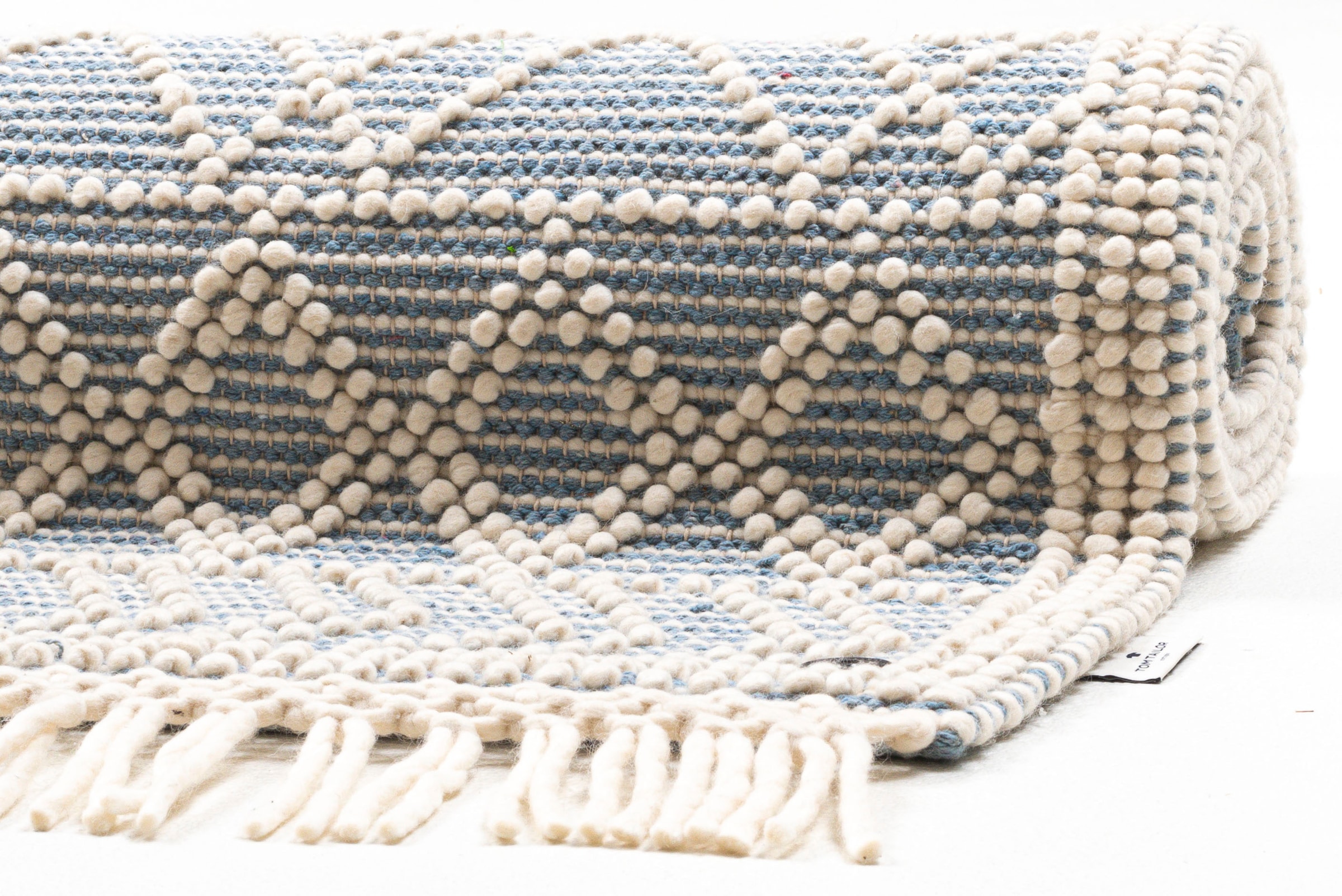 TOM TAILOR HOME Teppich »Colored Macrame« rechteckig 10 mm Höhe Handweb Teppich, reine Wolle, handgewebt, mit Fransen, Scandi Design