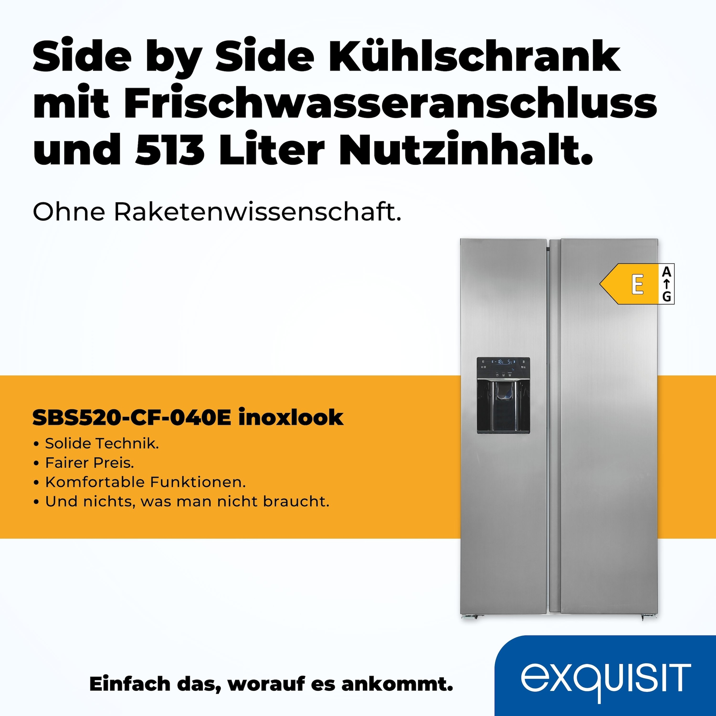 exquisit Side-by-Side »SBS520-CF-040E inoxlook«