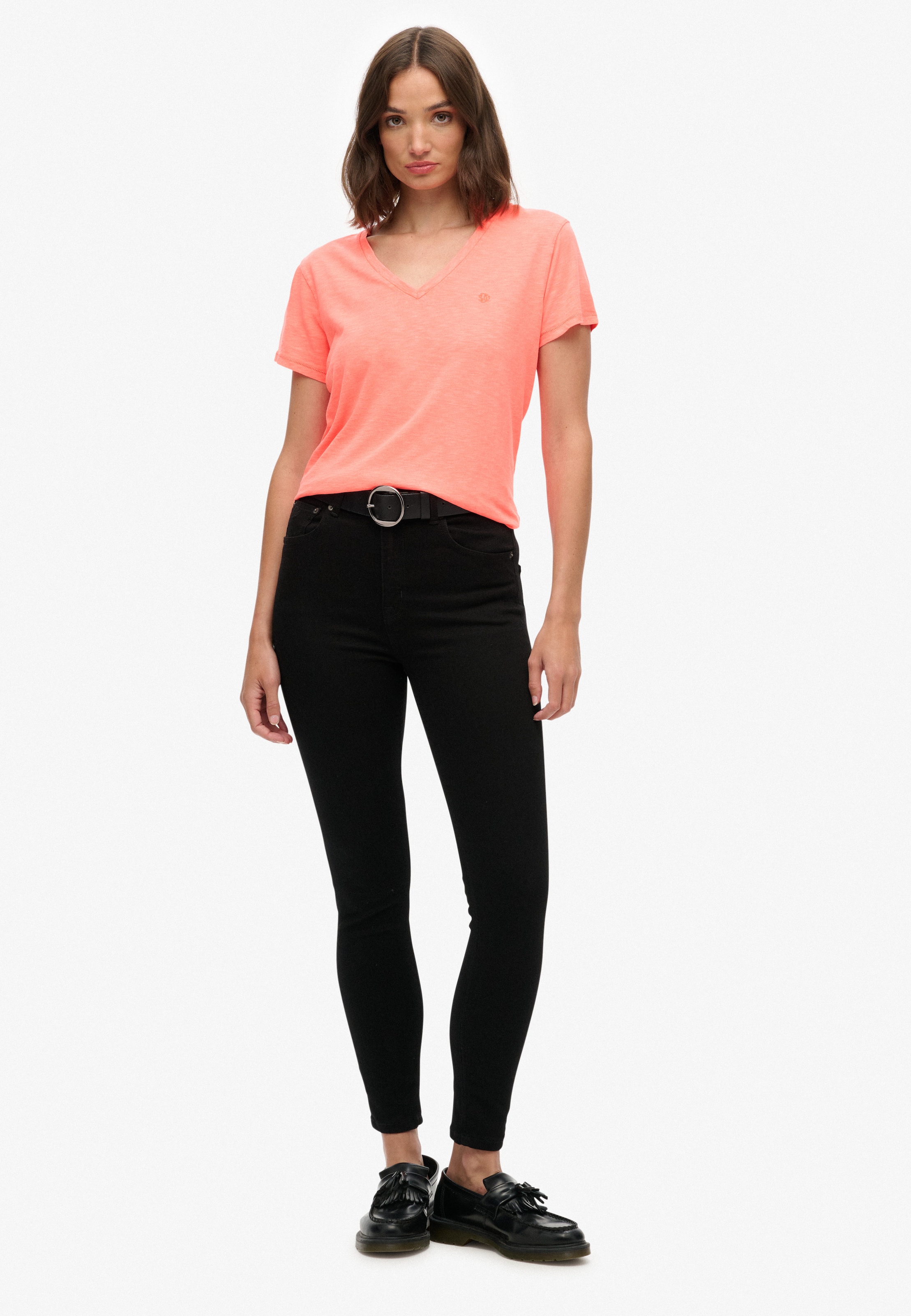 Superdry T-Shirt »STUDIOS SLUB EMB VEE TEE«