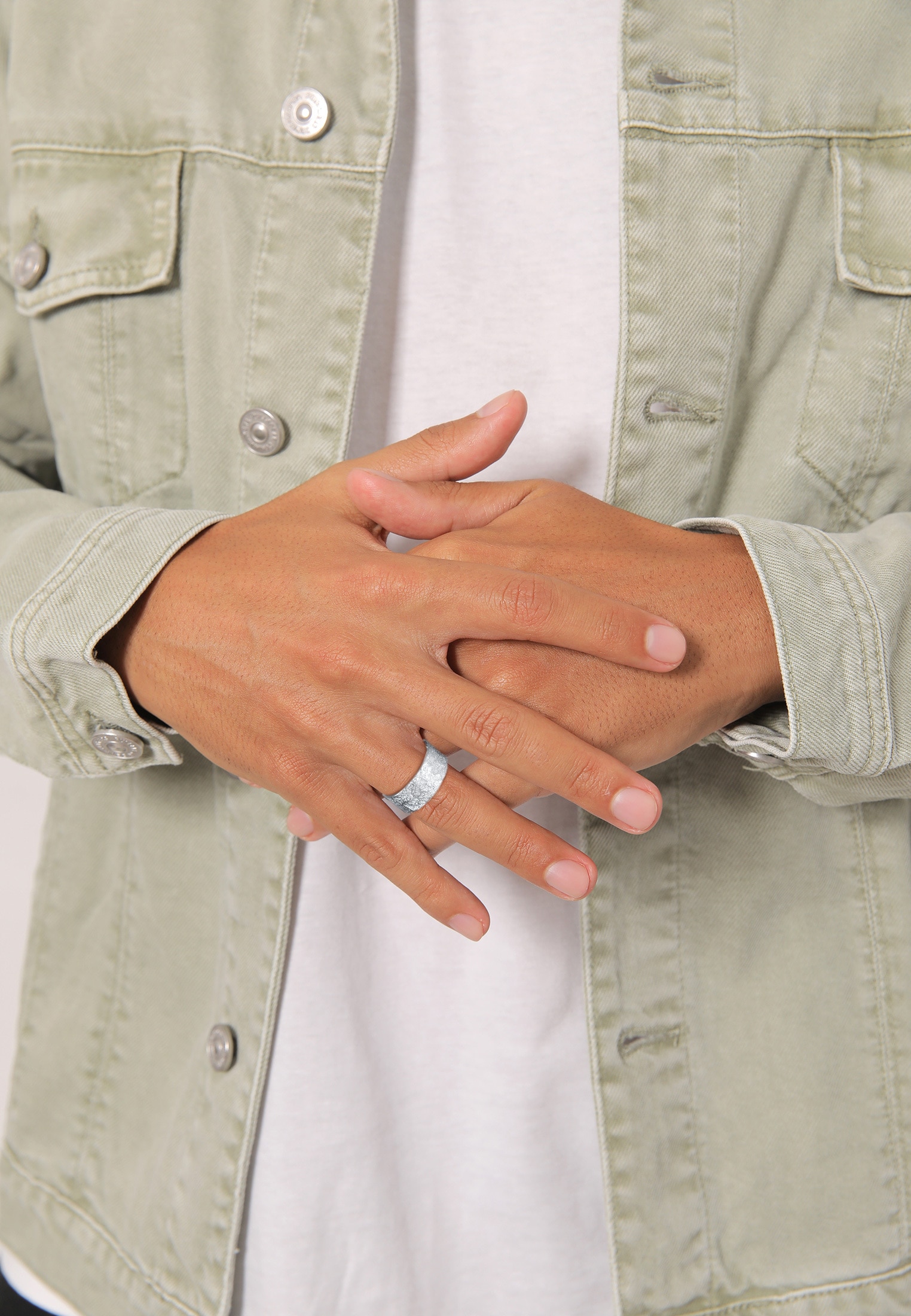 Kuzzoi Silberring »Ring Herren Bandring Organic Struktur 925 Silber«
