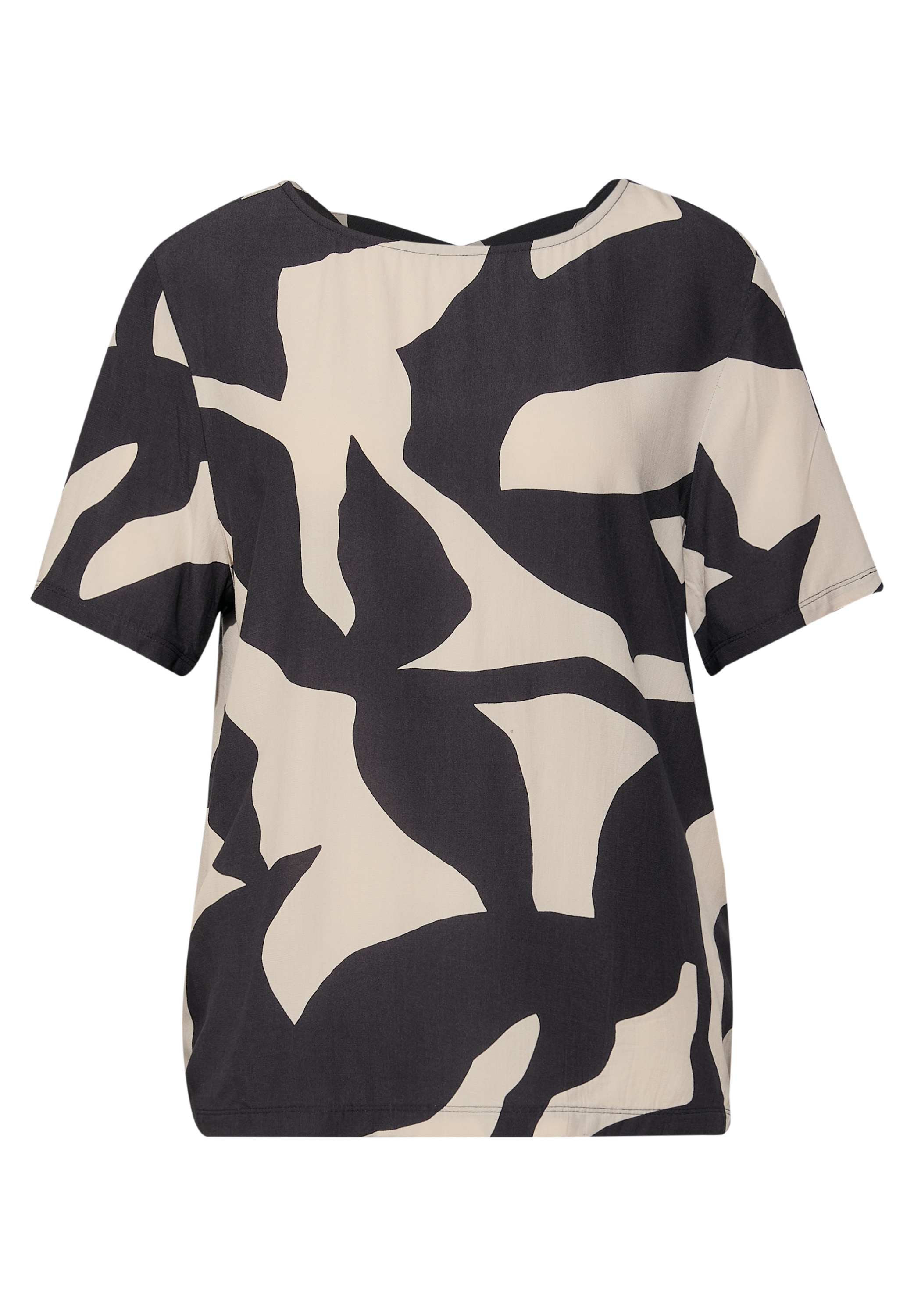 STREET ONE Print-Shirt, mit Bänder-Detail am Rücken und grafischem Muster