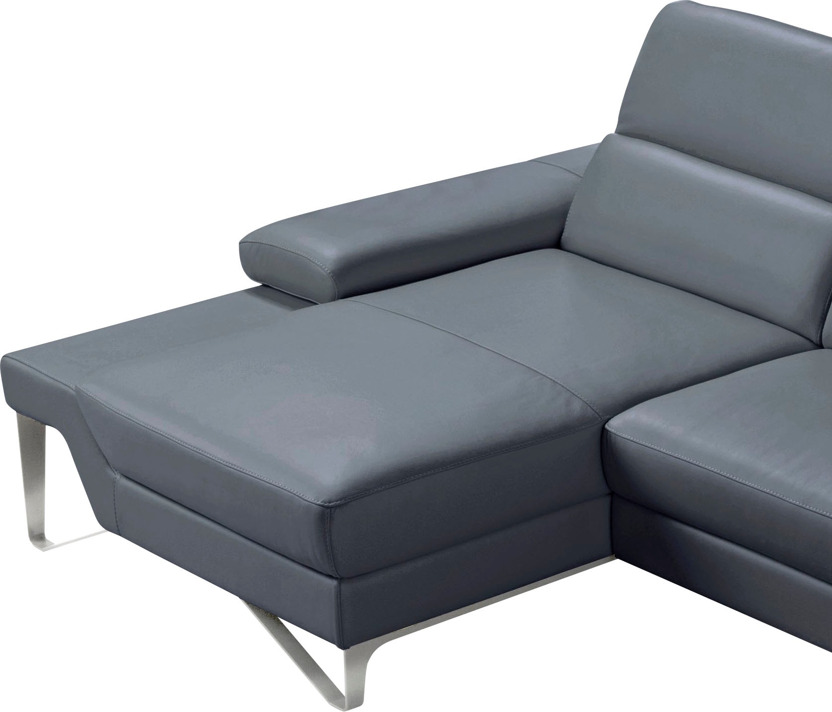Egoitaliano Ecksofa »Princess, elegantes Designsofa mit erstklassigem Sitzkomfort, L-Form«, mit Recamiere, inkl. Kopfteilverstellung, edle Designmetallfüße
