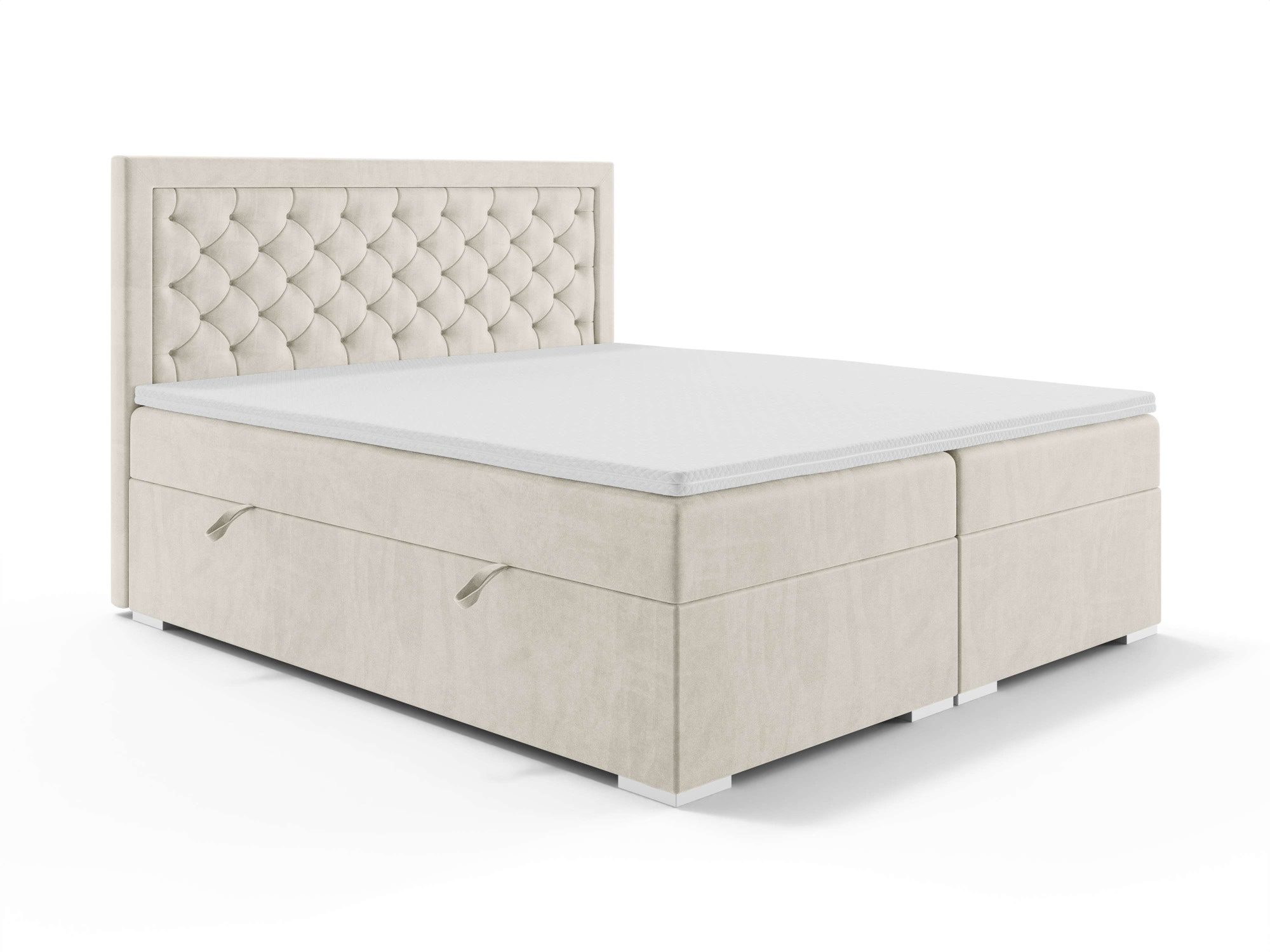 Leonique Polsterbett »SACY mit Matratze und Topper, in 2 Breiten (160 und 180 cm)«, Boxspringbett mit Kopfteil, Bettkasten, Matratze (BFK/TFK) und Topper