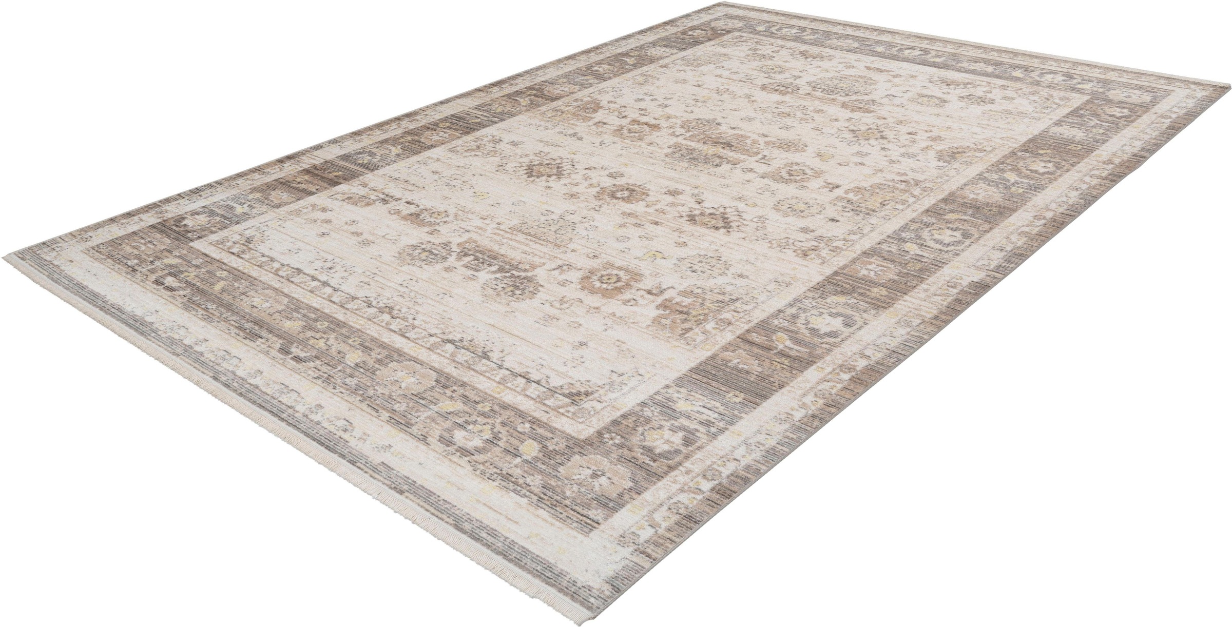 my home Teppich »Merle« rechteckig 5 mm Höhe Mit Fransen, Wohnzimmer