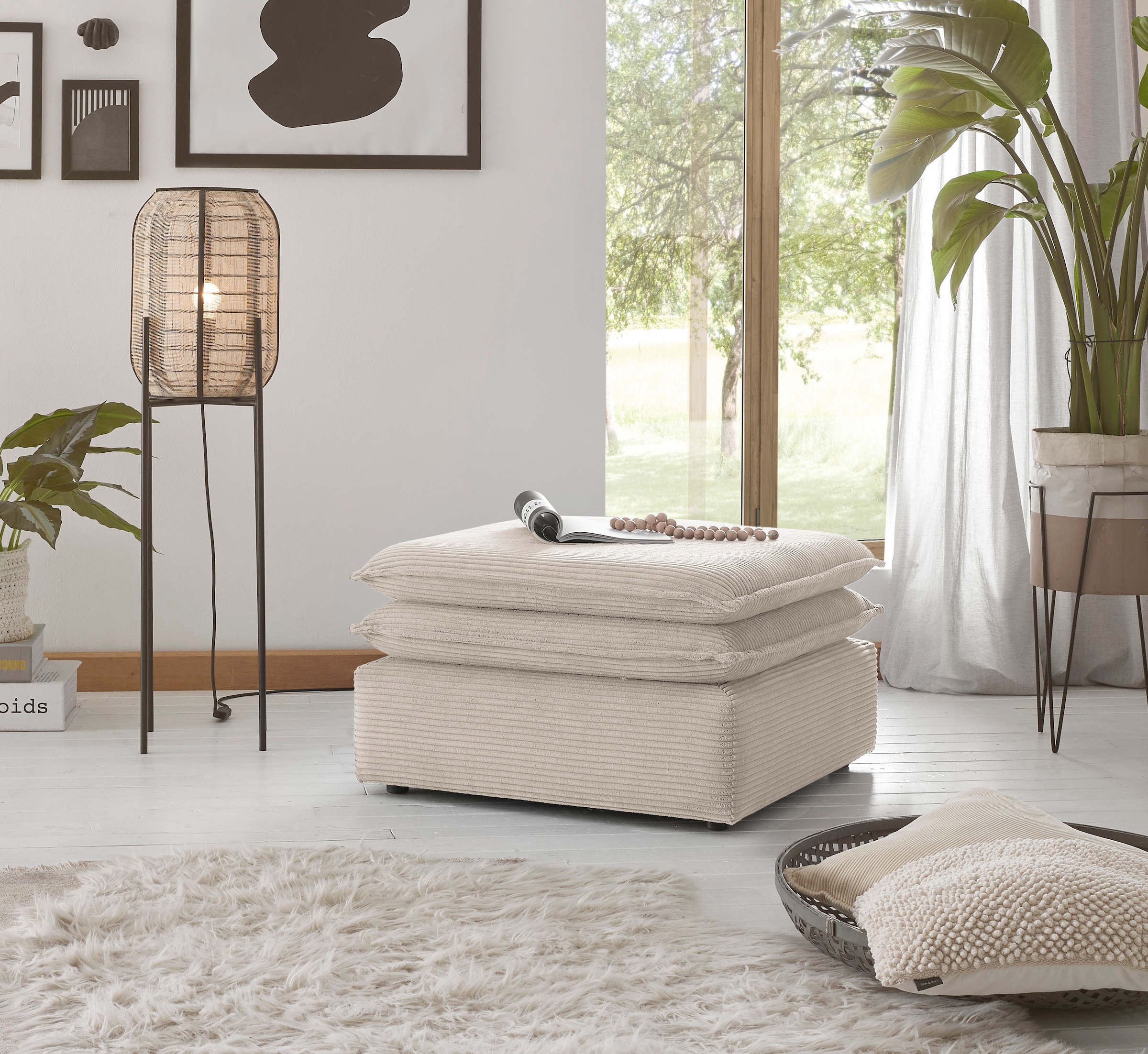 Places of Style Hocker »PIAGGE«, Hochwertiger Cord, passend zum Sessel