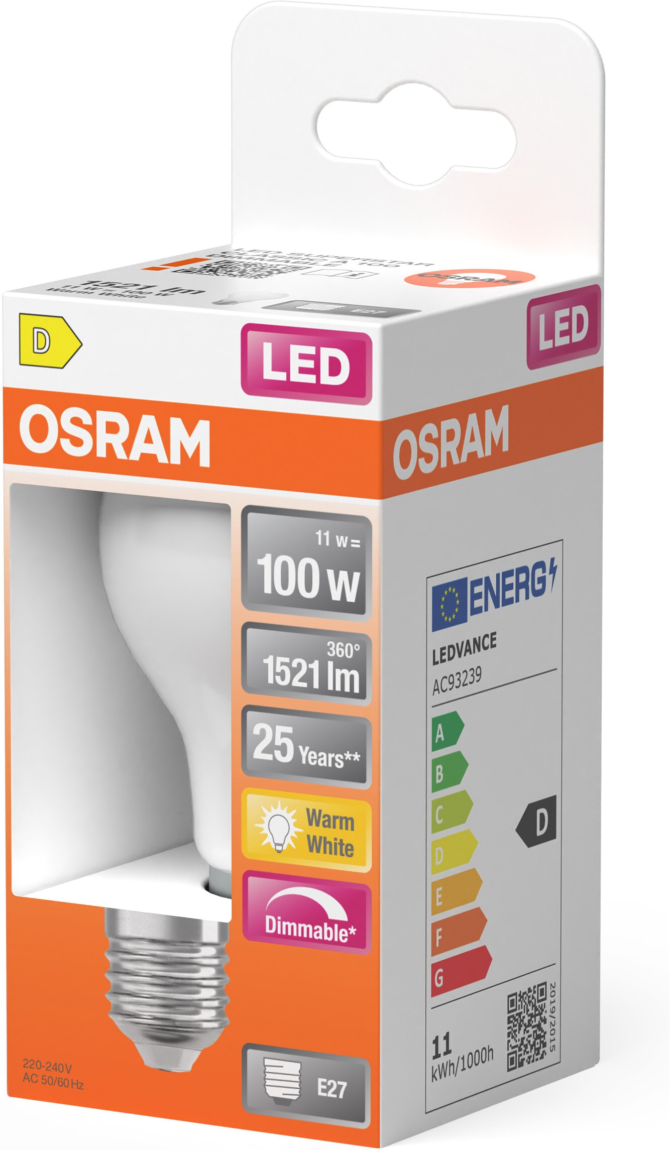 Osram LED-Leuchtmittel »LED-Lampe Classic« E27 1 Stk. Warmweiß