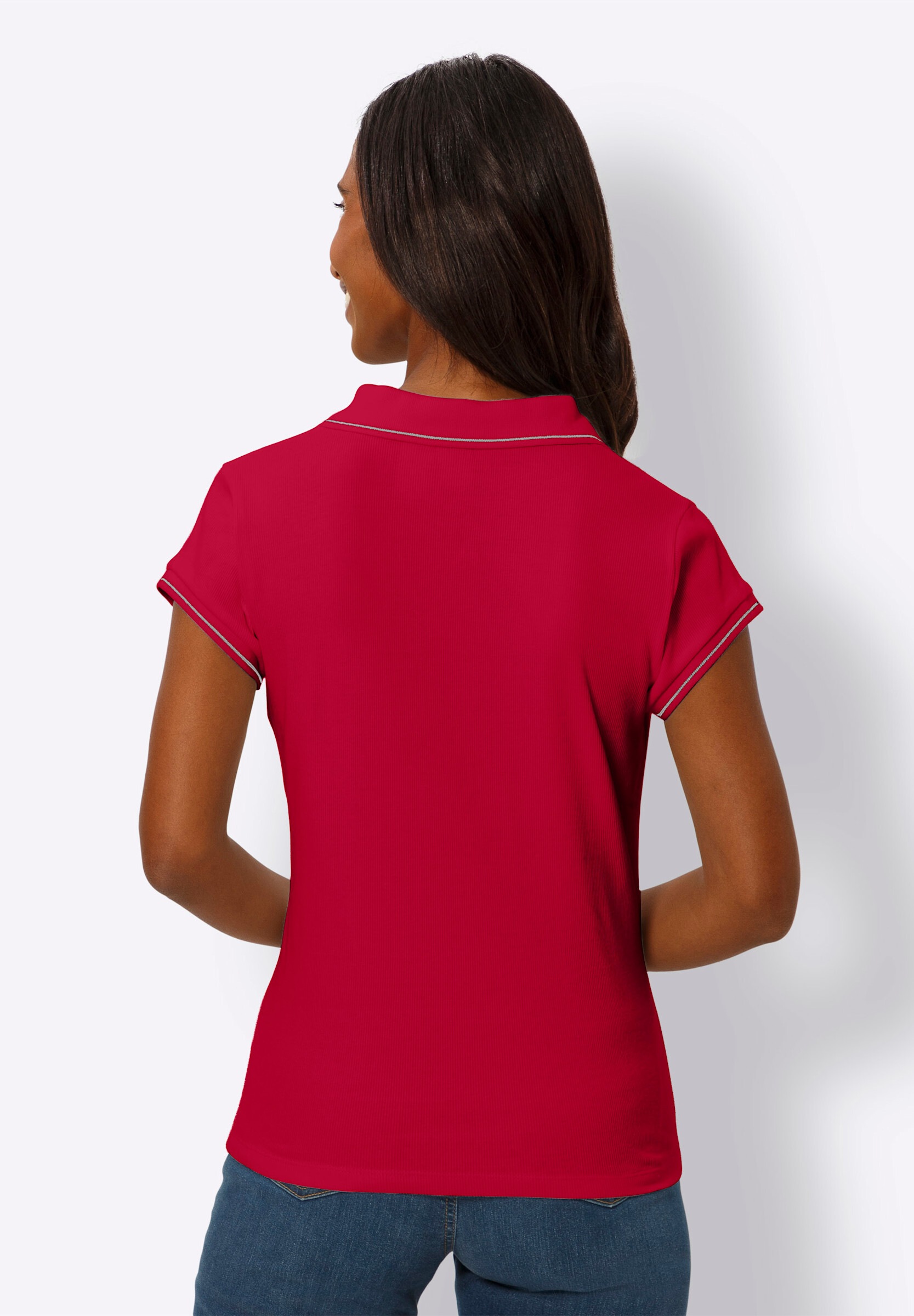 heine T-Shirt »Poloshirt Poloshirt mit Ripp-Struktur«