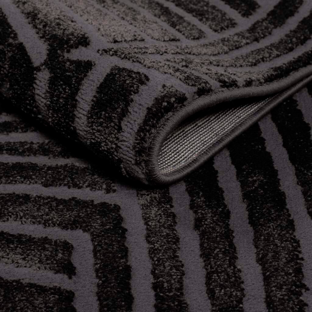 Carpet City Teppich »Friseé-Teppich FANCY 648«, rechteckig, 12 mm Höhe, Läufer, Kurzflor, 3D-Optik, Kreisförmiges Muster, Wohnzimmer