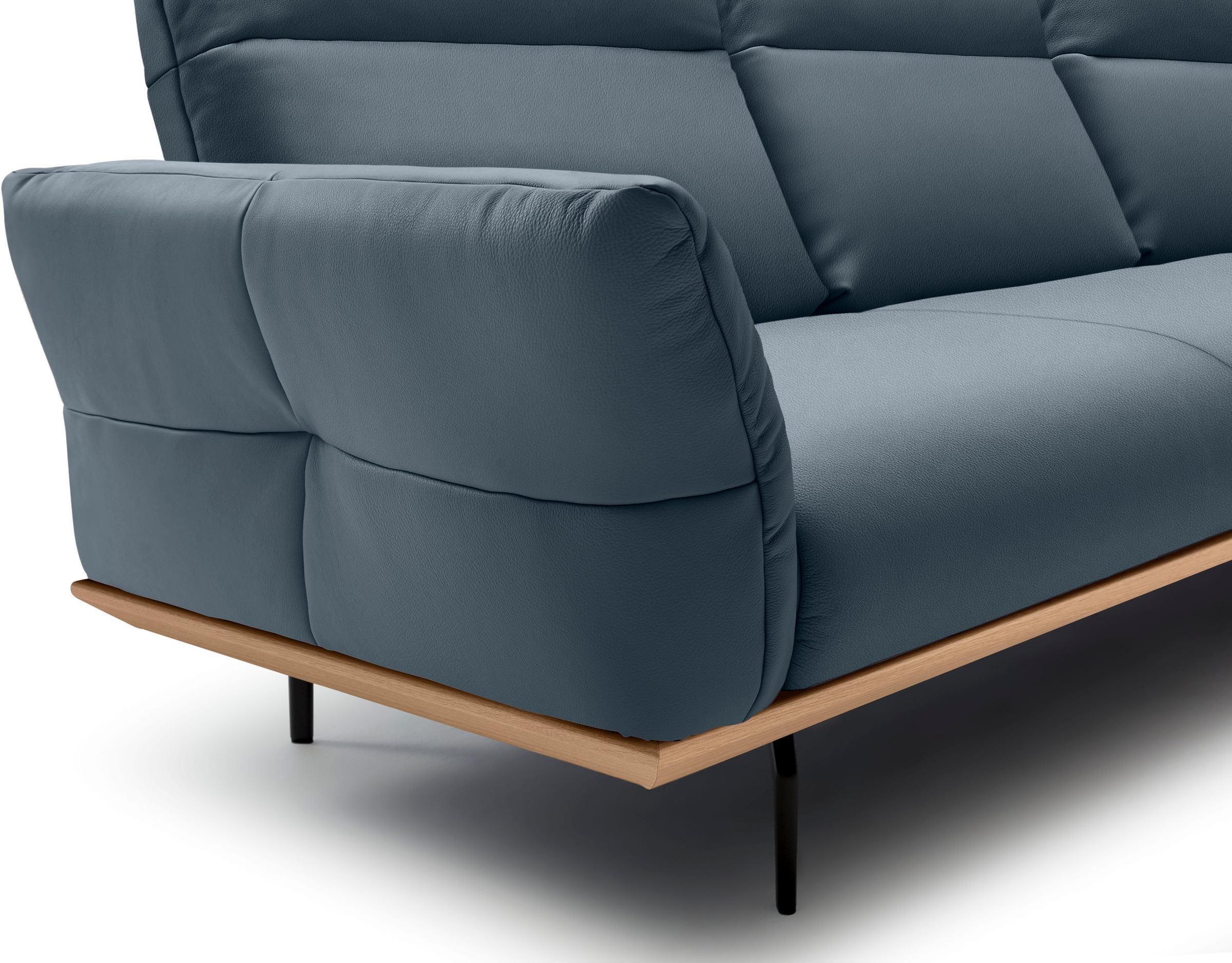 Creation BY ROLF BENZ Ecksofa »CR.460«, Sockel in Eiche, Alugussfüße in umbragrau, Breite 298 cm