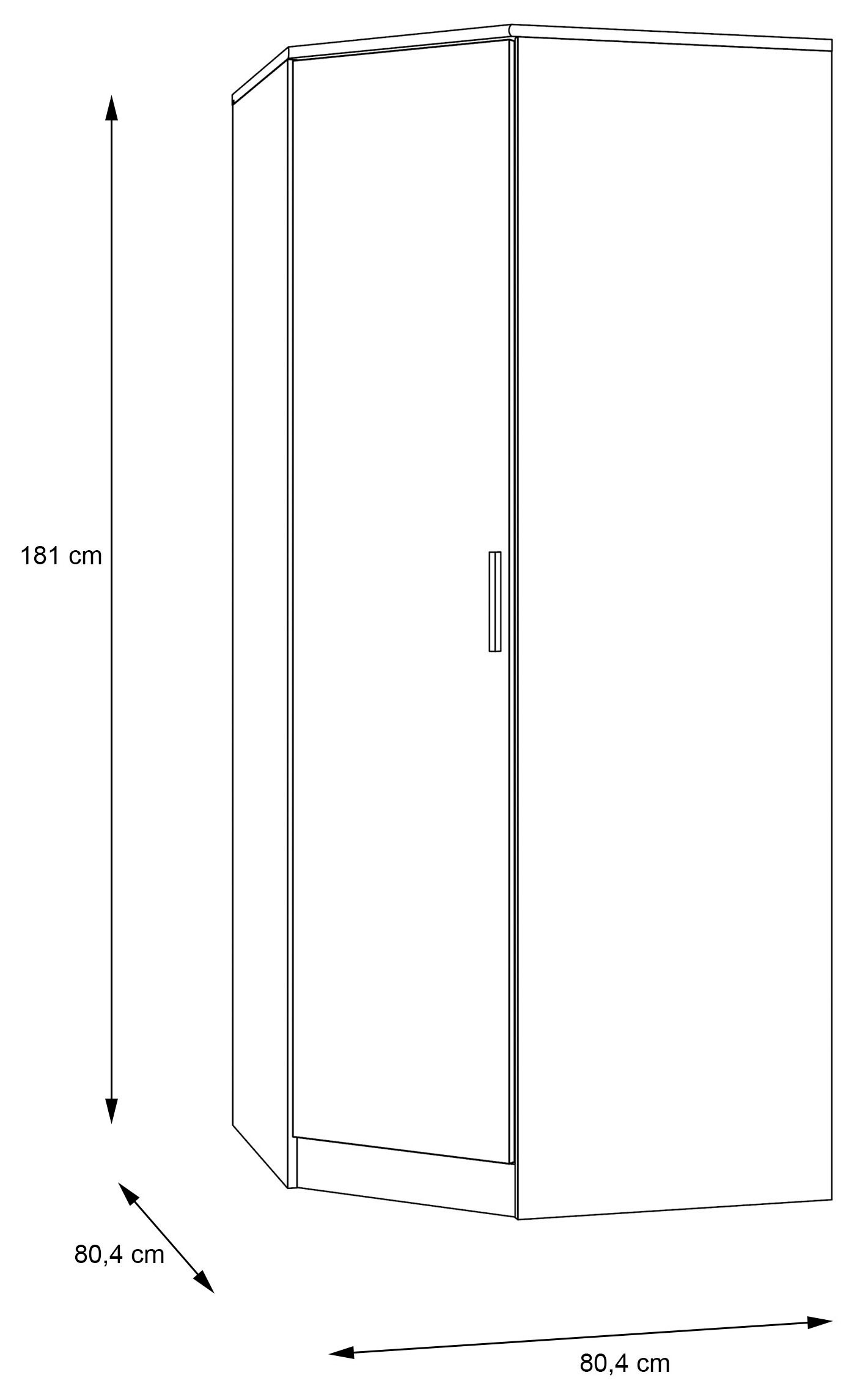 FORTE Eckkleiderschrank »Kleiderschrank, perfekte Ecklösung, einfache Montage« B/H/T 80,4/181/80,4, perfekte Ecklösung, FSC