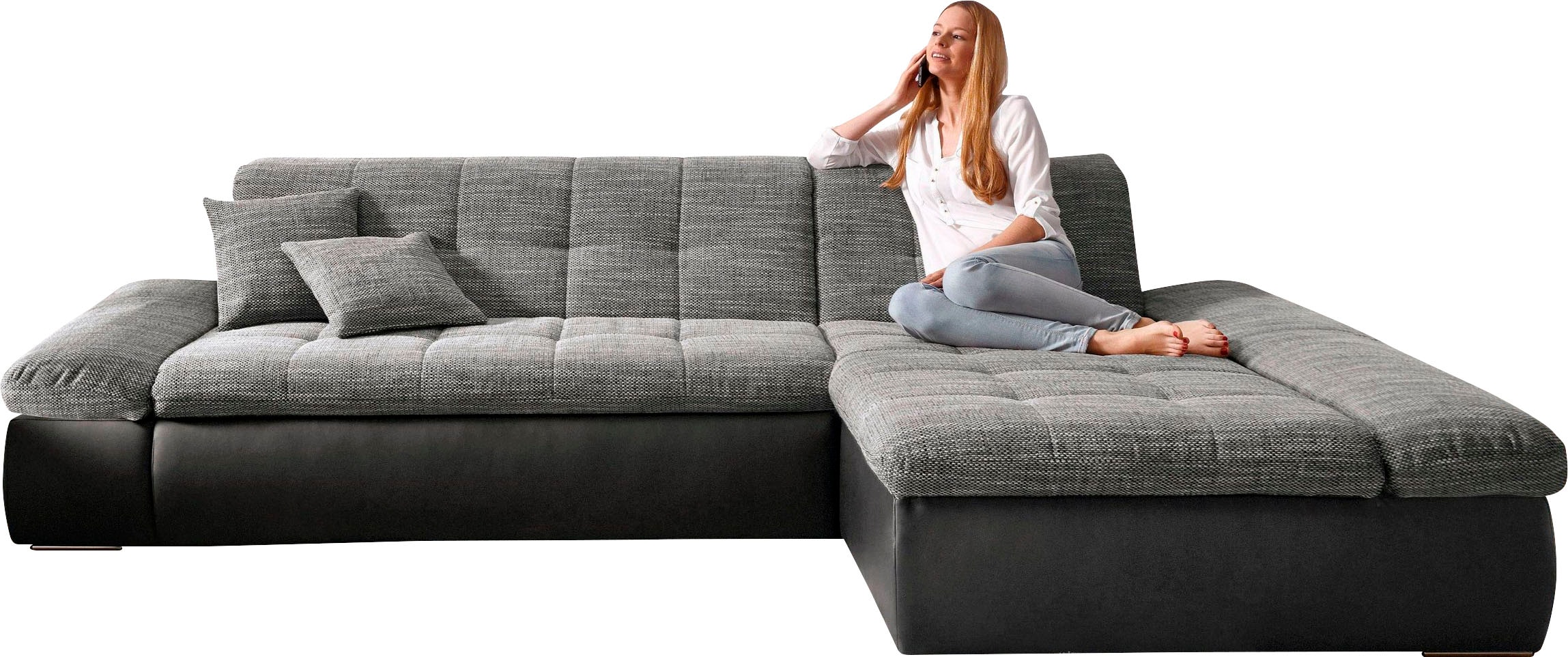 DOMO collection Ecksofa »Moric B/T/H 300/172/80 cm, auch in Cord, L-Form«, XXL-Format, wahlweise auch mit Bettfunktion und Armverstellung