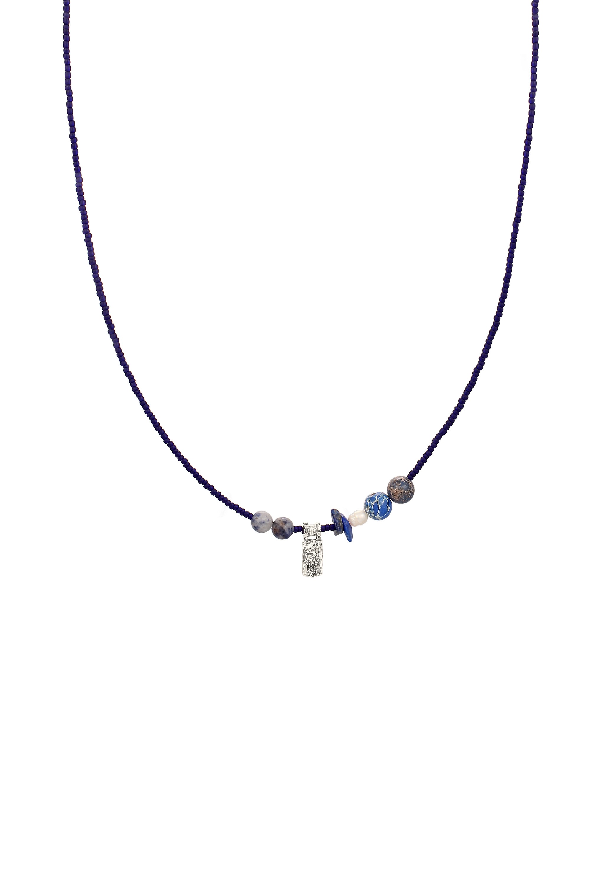 HAZE & GLORY Silberkette »Halskette Lapis Lazuli Perlen 925 Sterling Silber«