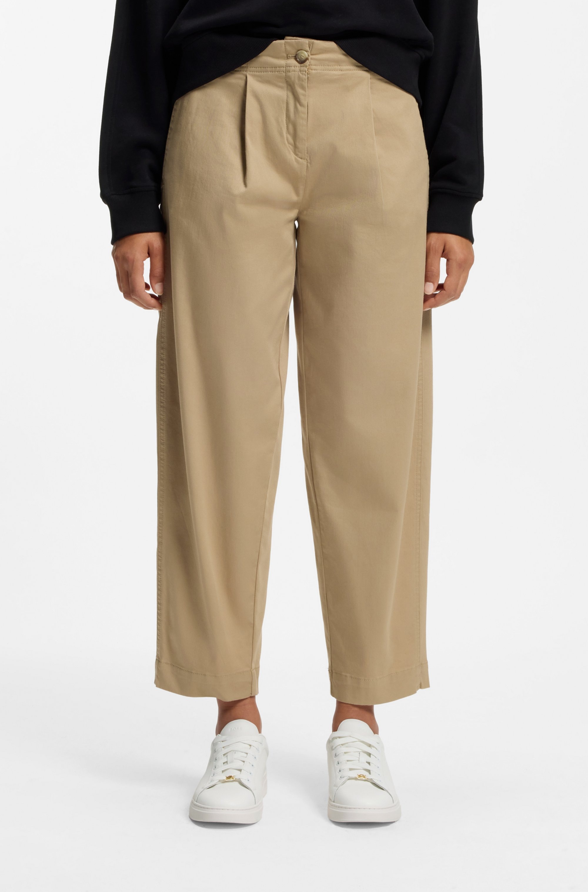 BOSS ORANGE Chinohose »Taquina Premium Damenmode«  in lockerer Passform, Barrel Fit
