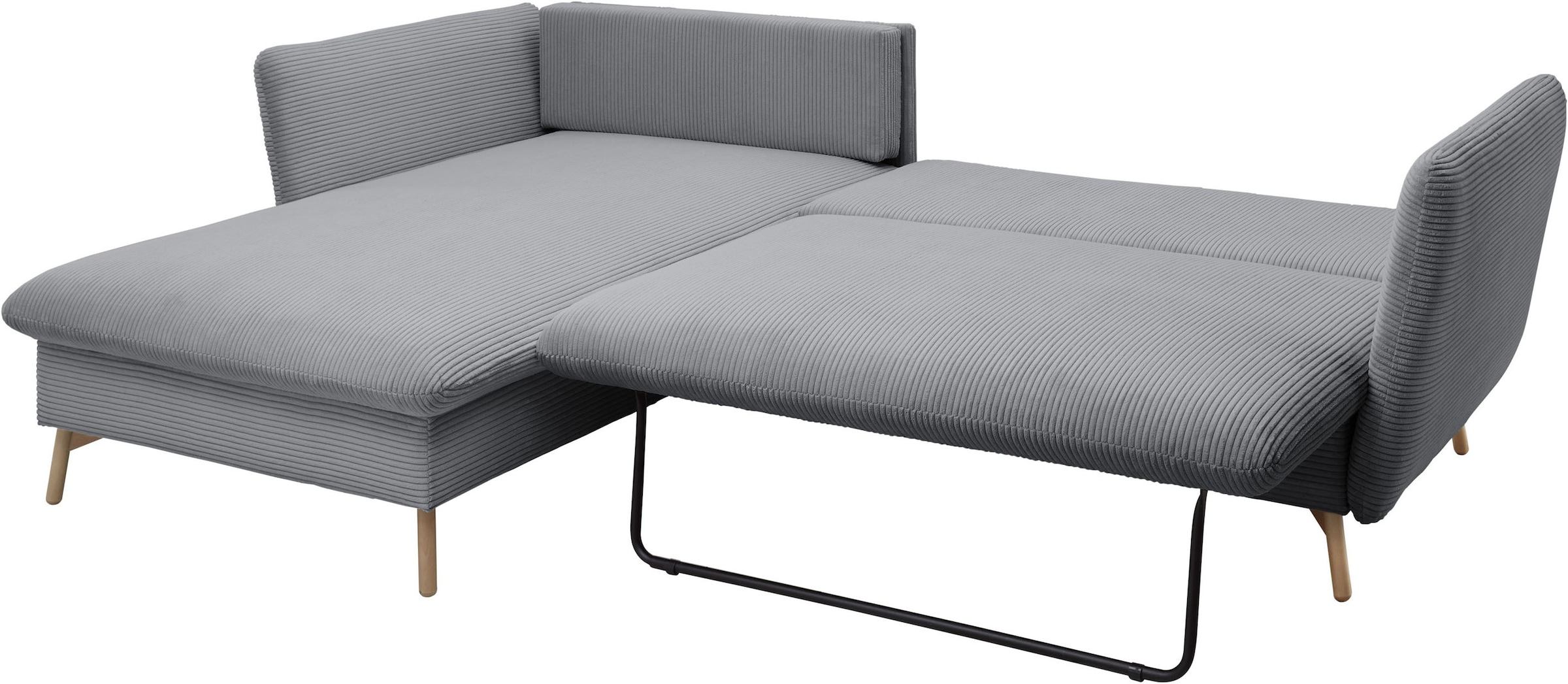 andas Ecksofa »MERLE, 258 cm, L-Form, traumhafter Cord,« mit Bettfunktion und Bettkasten, Liegefläche 224 x 139