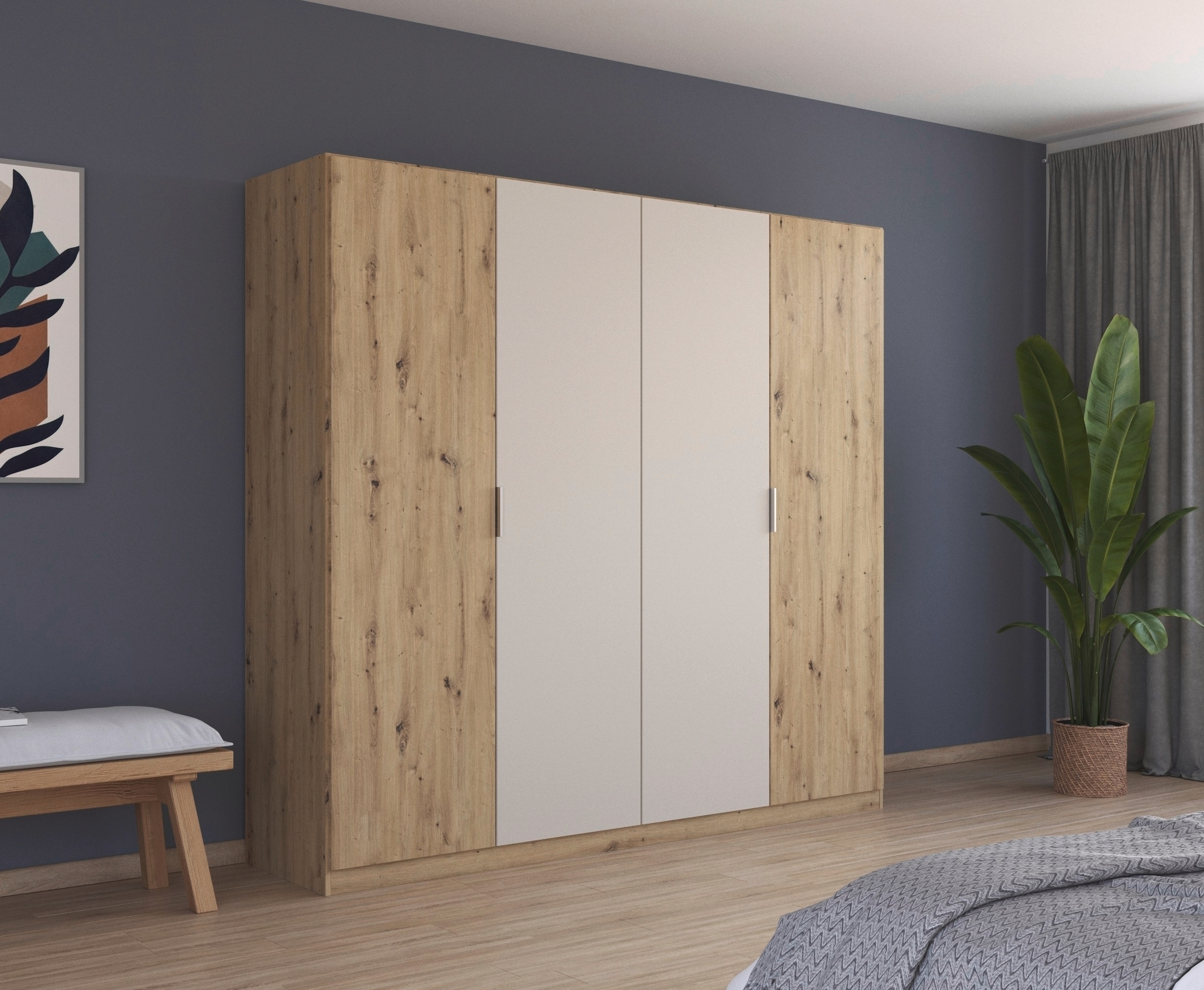 rauch Drehtürenschrank »Monza« in trendigen Farbkombinationen, mit viel Stauraum