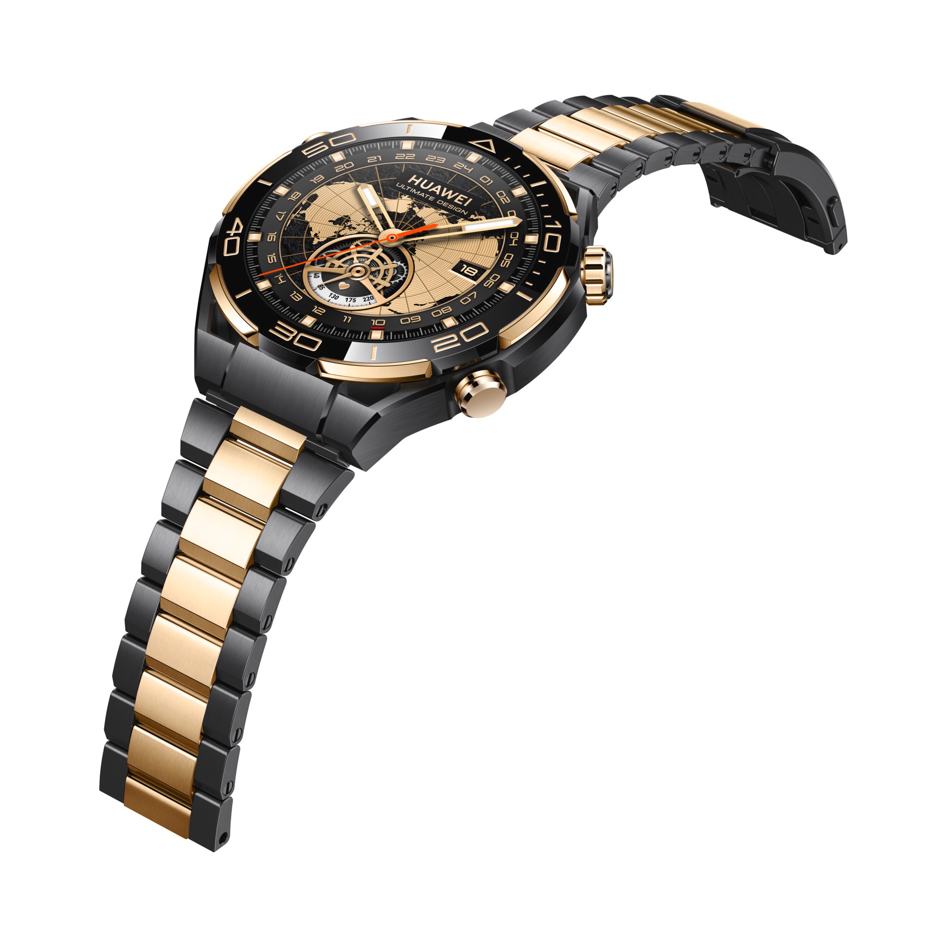 Huawei Smartwatch »WATCH ULTIMATE GOLD«, (3,81 cm / 1,5 Zoll), goldgefasste Keramiklünette, goldenes Armband aus Titanlegierung)