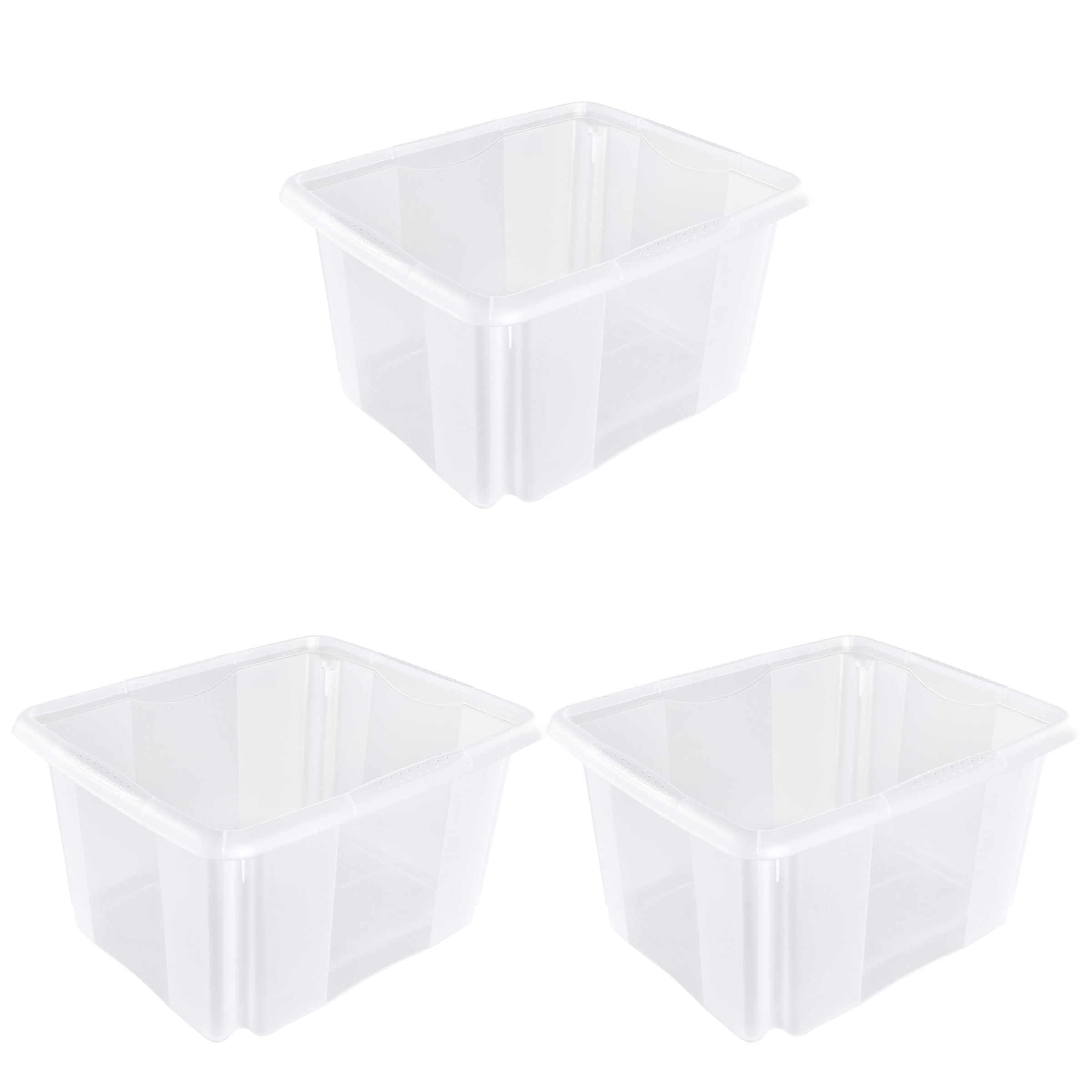 keeeper Aufbewahrungsbox »Emil, 3er Set, 24 L, 41 x 34,5 x 22 cm« ineinander und aufeinander stapelbar