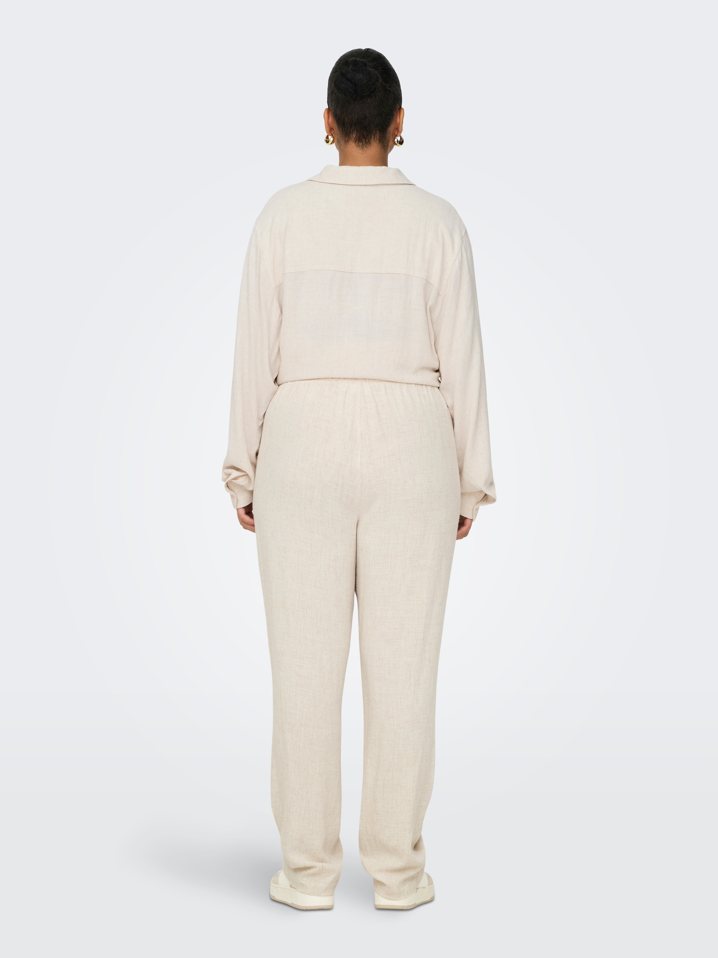 ONLY CARMAKOMA Schlupfhose »CARSIESTA HW PULL-UP LINEN BL PNT NOOS«  Viskosemischung, mit Leinen, High Waist