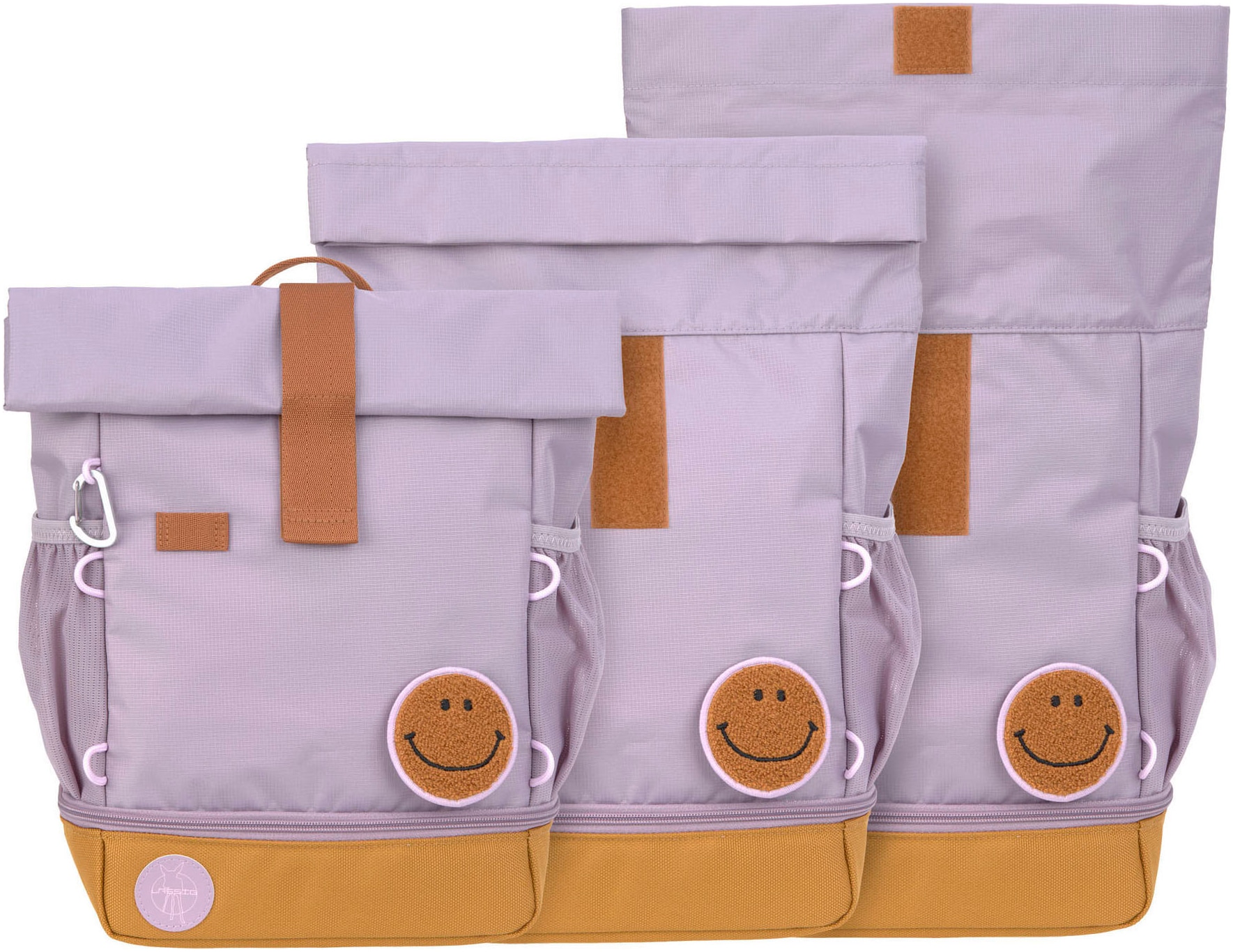 LÄSSIG Kinderrucksack »Little Gang, Mini Rolltop Backpack, lilac«, Reflektoren, aus recycelten PET-Flaschen