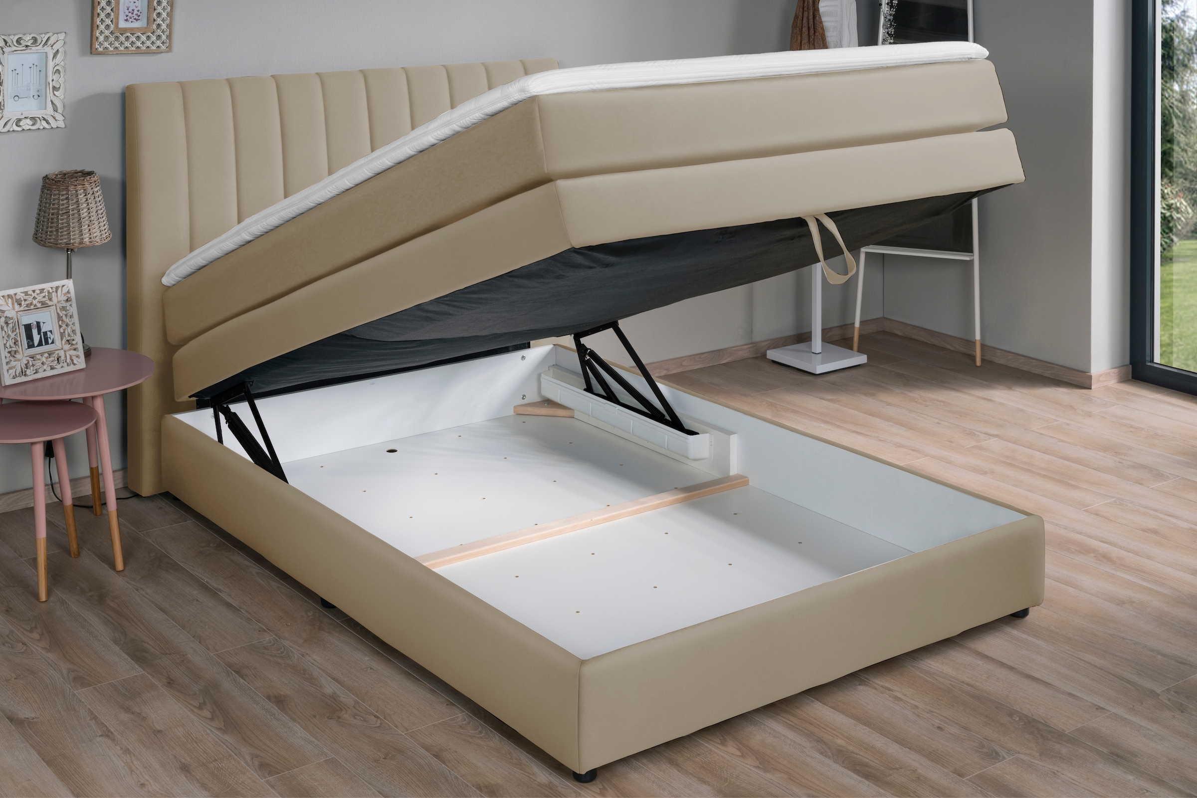 alina Boxspringbett »Marvin« inklusive Bettkasten und Topper, in diversen Ausführungen