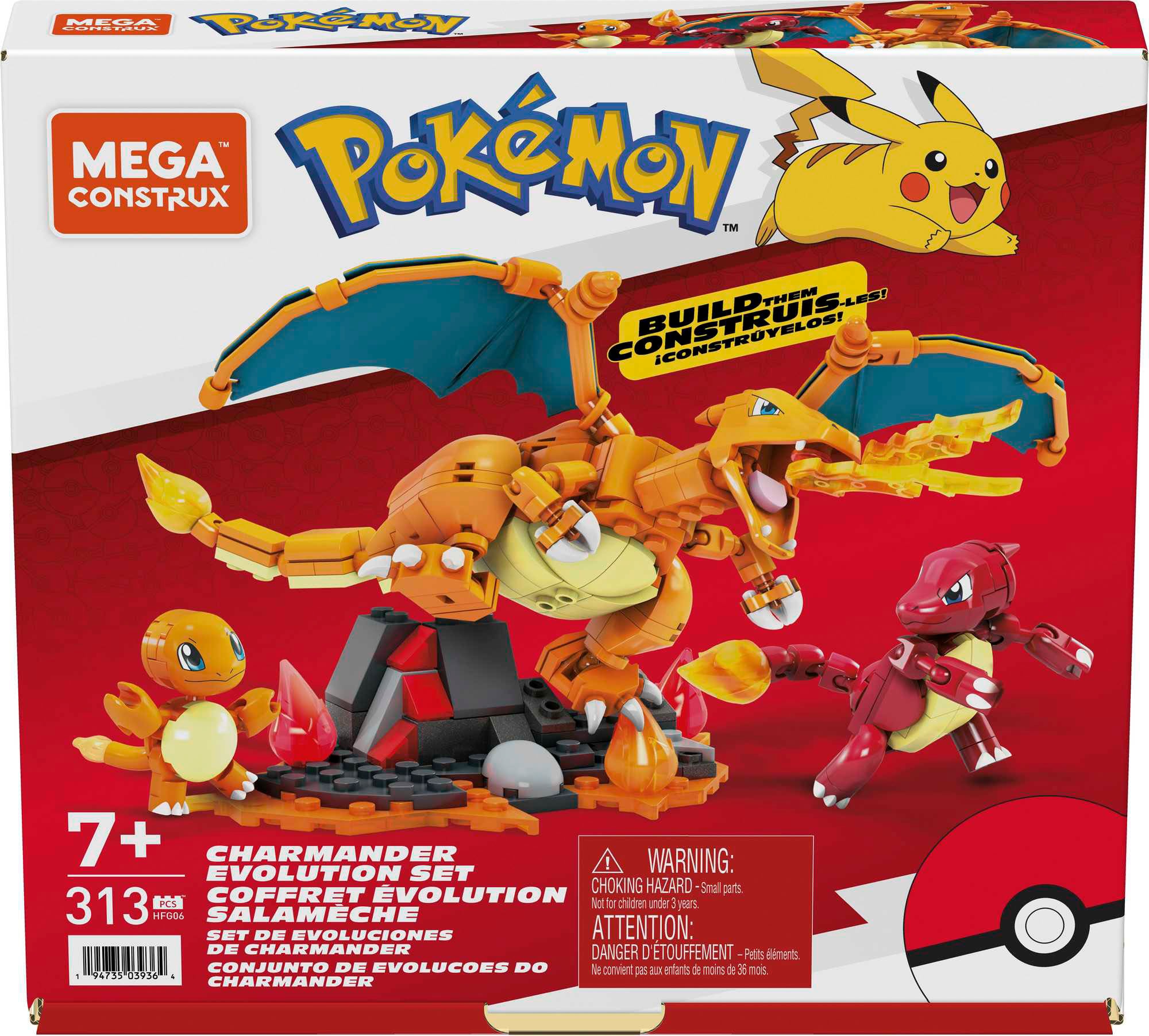MEGA Spielfigur »Pokémon zum Set«, bei Zusammenbauen Evolution Charmander