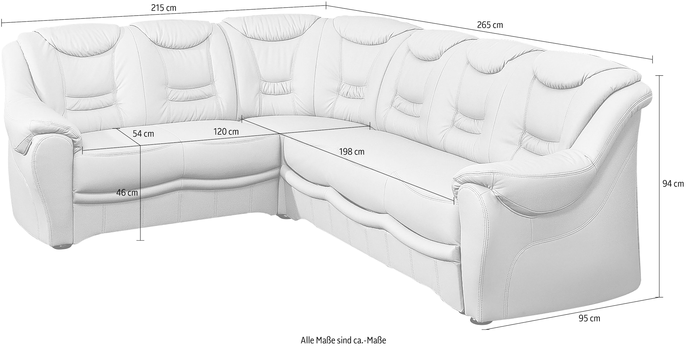 sit&more Ecksofa »Bansin L-Form«, wahlweise mit Bettfunktion