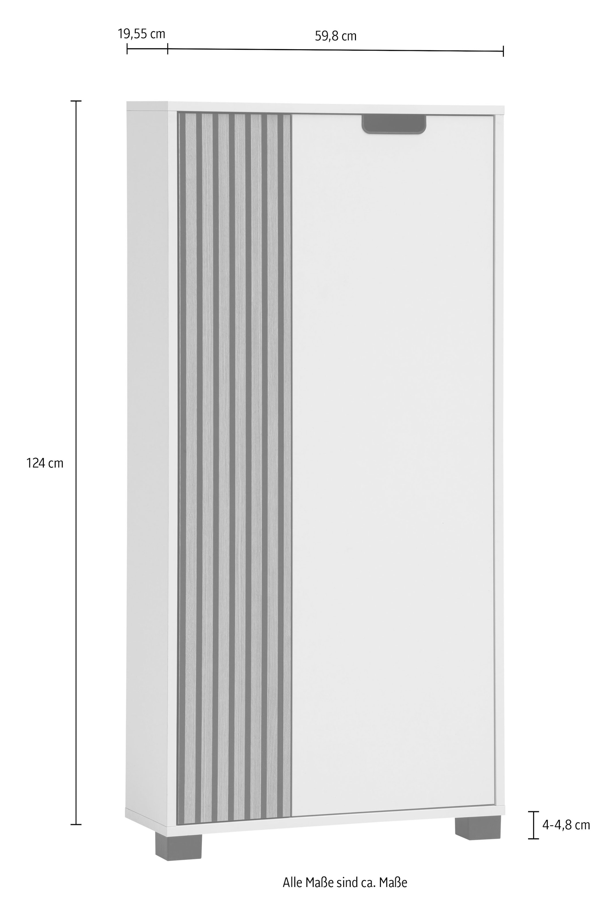 Schildmeyer Unterschrank »Ryker Unterschrank, Breite 59 cm« 1 Stk. tlg. Tür links in Akustik-Optik - Breite: 19,5 cm, rechts: 36,1 cm