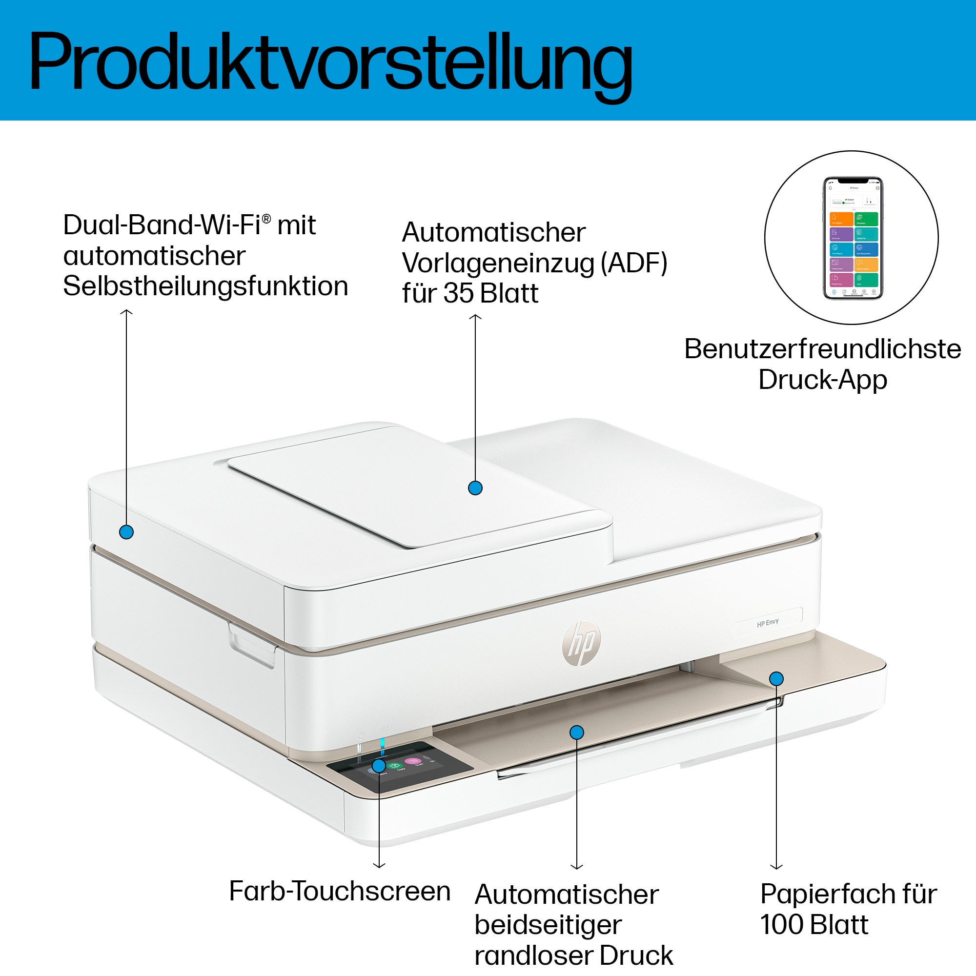 HP Multifunktionsdrucker »Envy 6520e« 3 Monate *gratis drucken mit Instant Ink