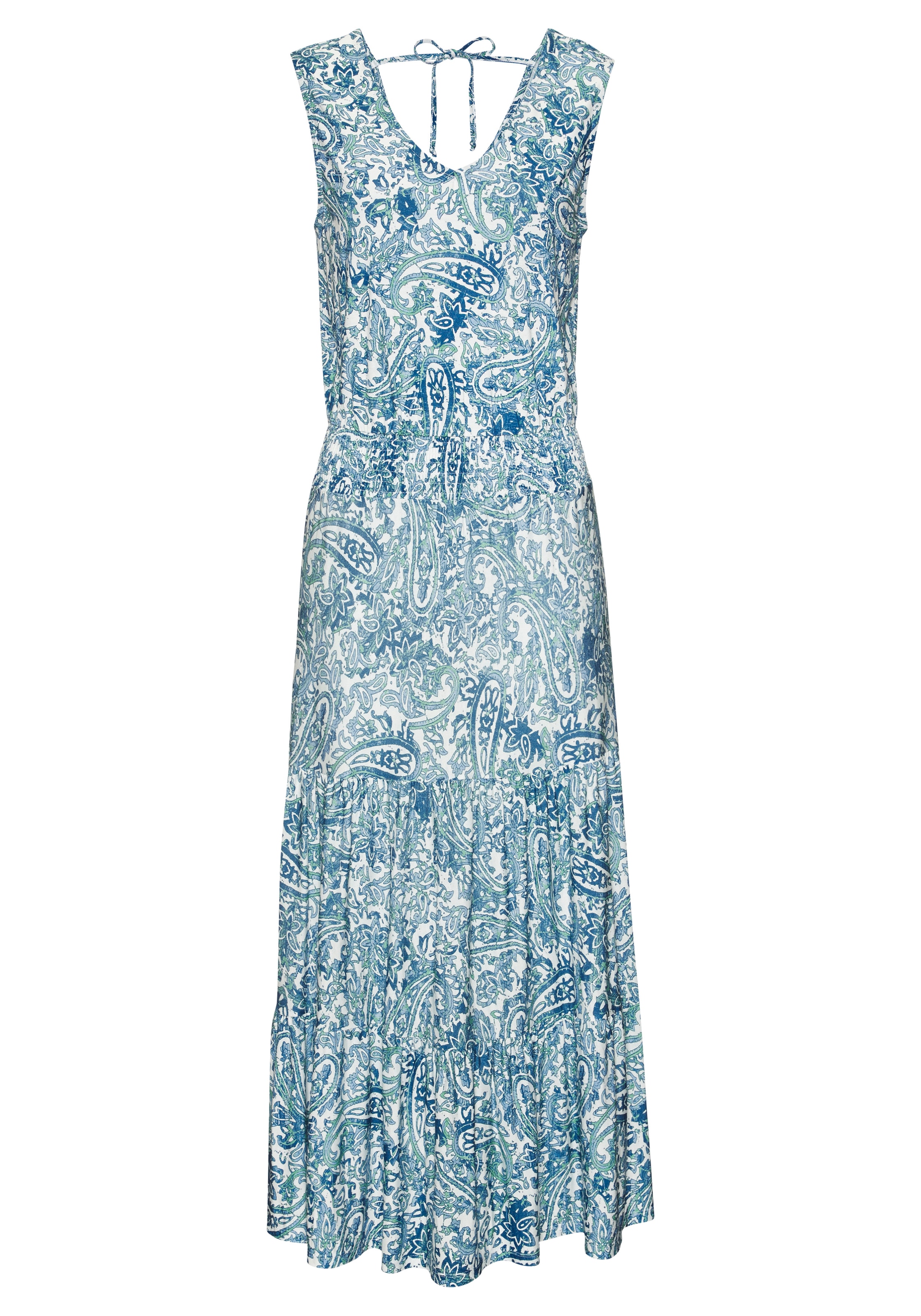 Buffalo Maxikleid Ohne Taschen mit Paisley-Druck, Sommerkleid, Volantkleid