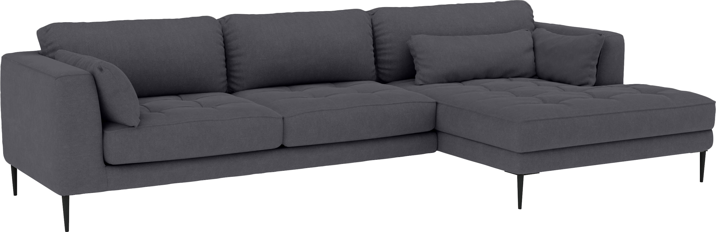 TRENDMANUFAKTUR Ecksofa »Luzi, wahlweise mit Schlaffunktion & Bettkasten. L-Form«, Designsofa mit tollem Sitzkomfort, Metallfüße schwarz, Breite 280 cm